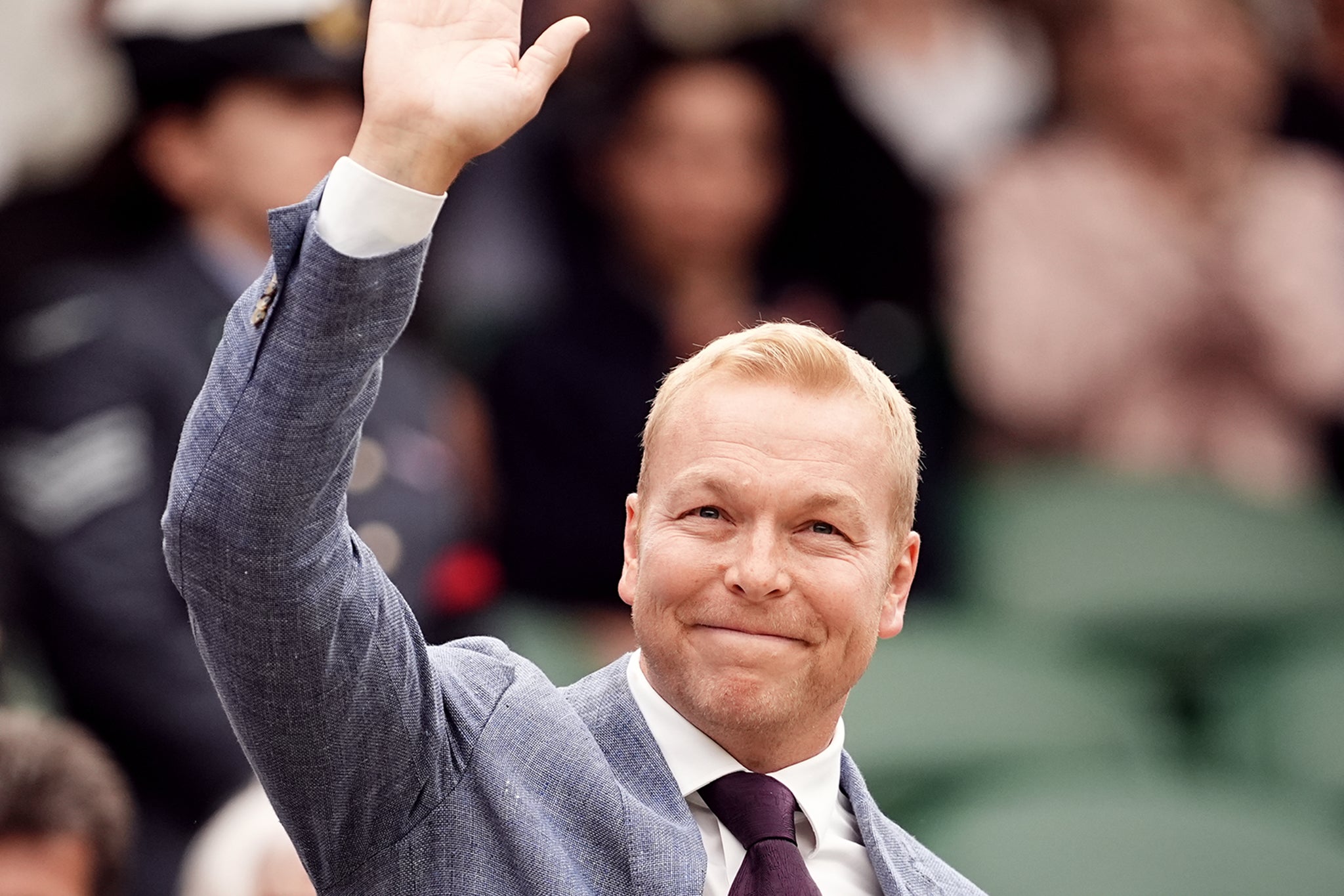 Sir Chris Hoy in the royal box on day six of the 2024 Wimbledon Championships at the All England Lawn Tennis and Croquet Club, London