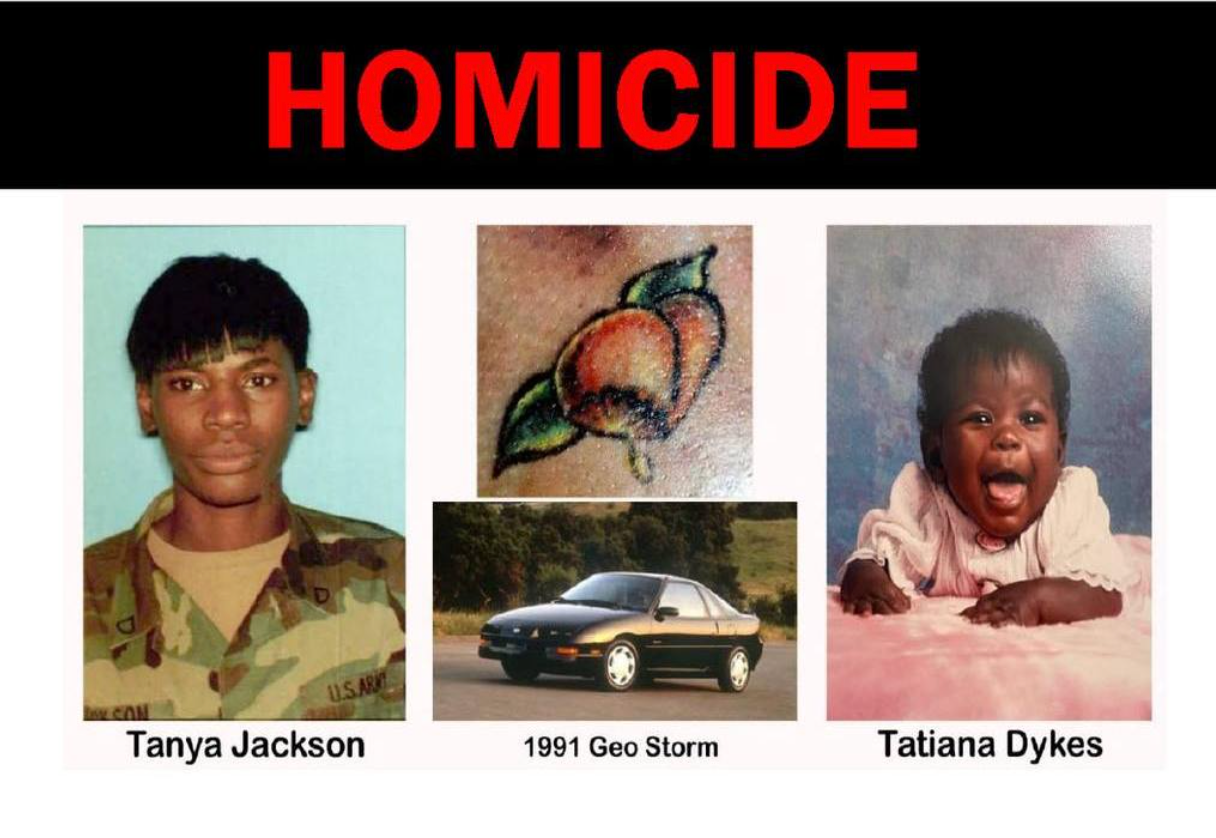 Nassau County Police said the mother, previously nicknamed “Peaches” by investigators after a tattoo on her body, had been identified as Tanya Denise Jackson, a U.S. army veteran who was 26 at the time of the killing. Her 2-year-old daughter was identified as Tatiana Marie Dykes.