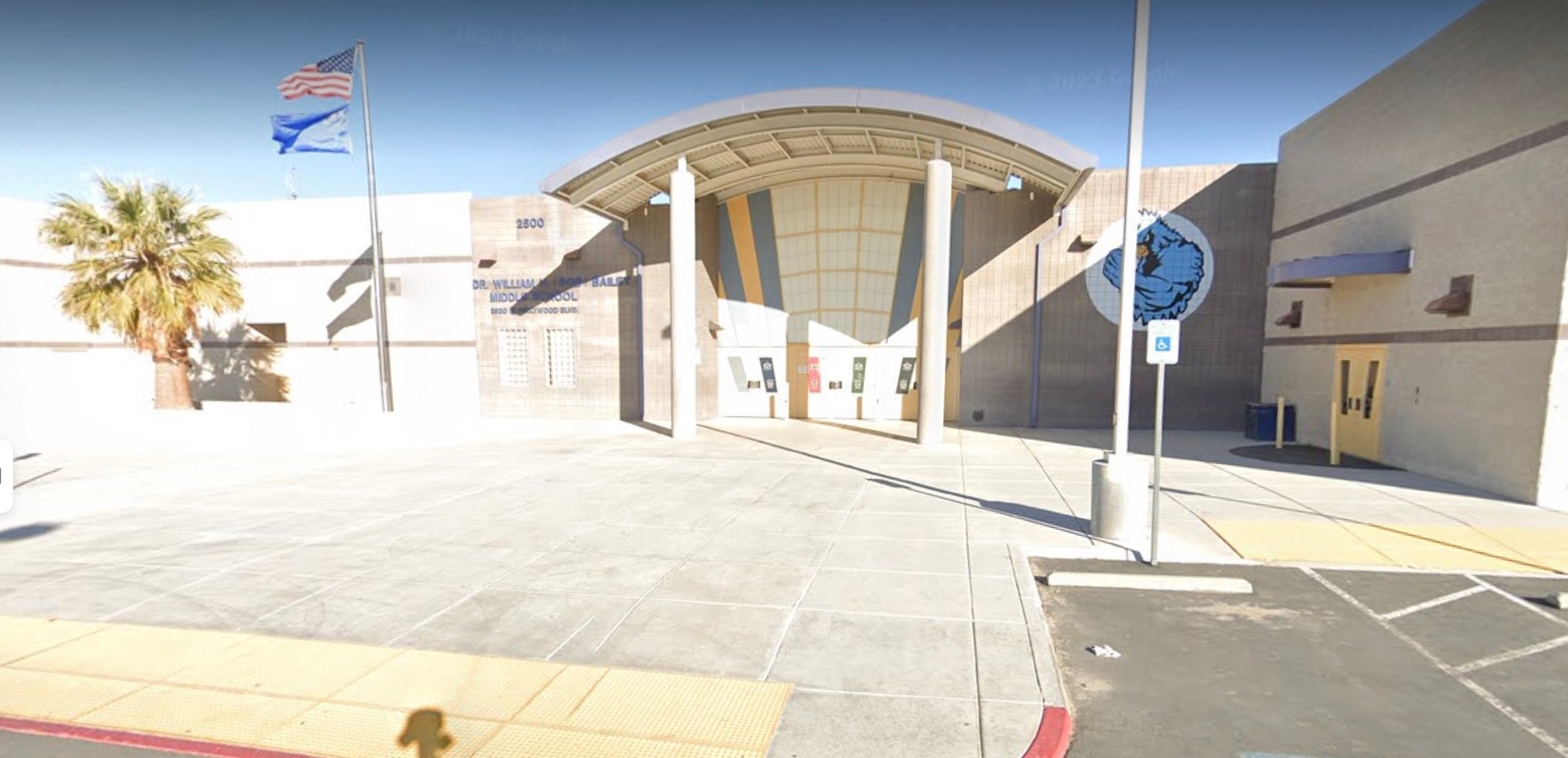 The exterior of Bailey Middle School in Las Vegas, Nevada