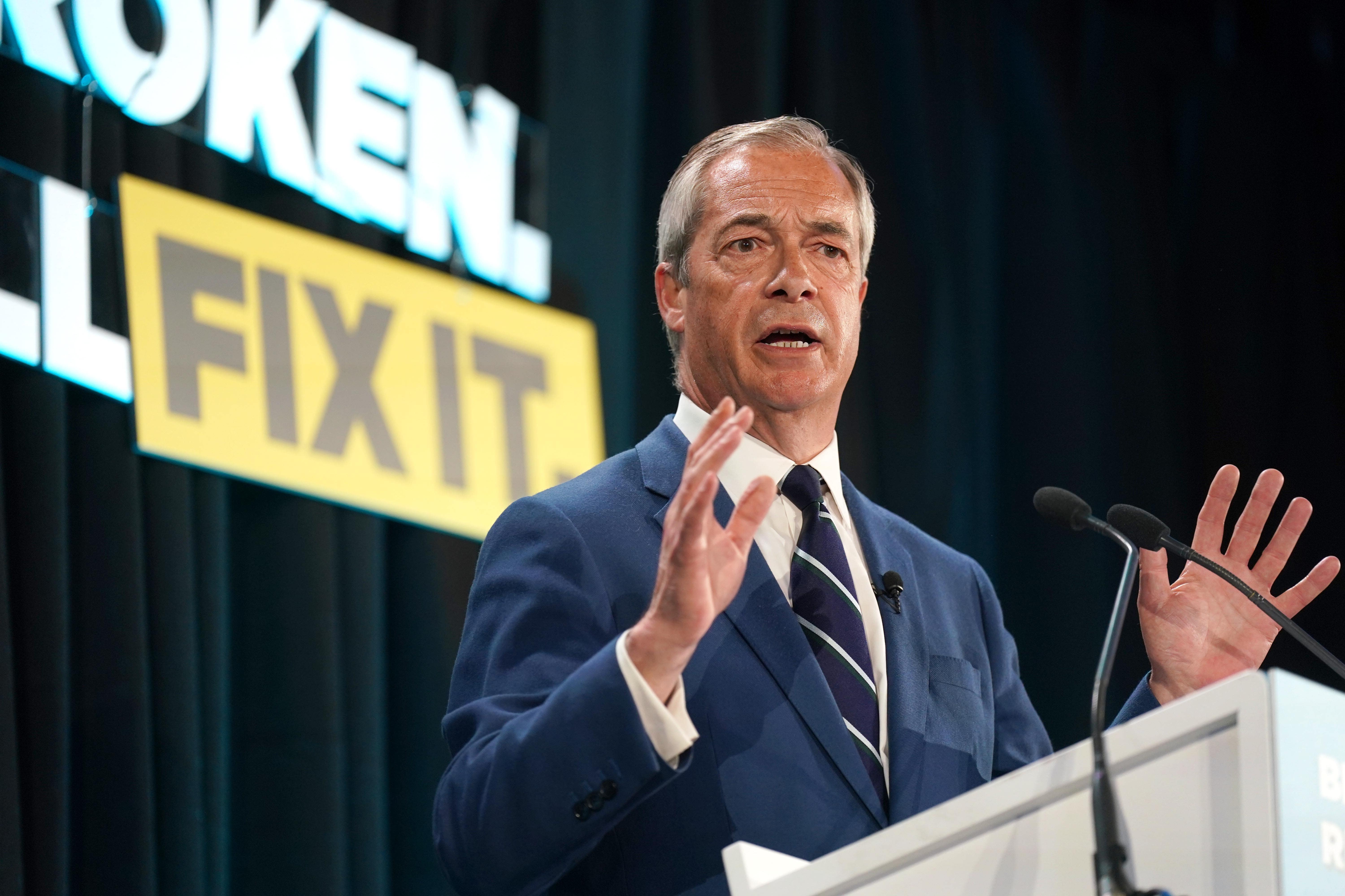 Nigel Farage said he could not ‘trust’ the Conservatives after shadow justice secretary Robert Jenrick suggested he wanted to create a ‘coalition’ between Reform and Tory voters (Owen Humphreys/PA)