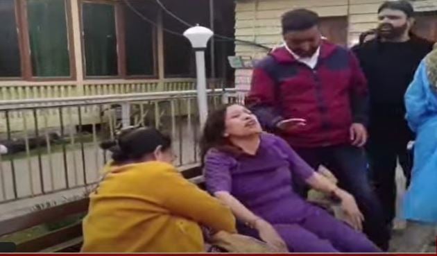 A distraught tourist is seen wailing following an attack on civilians in Kashmir, India