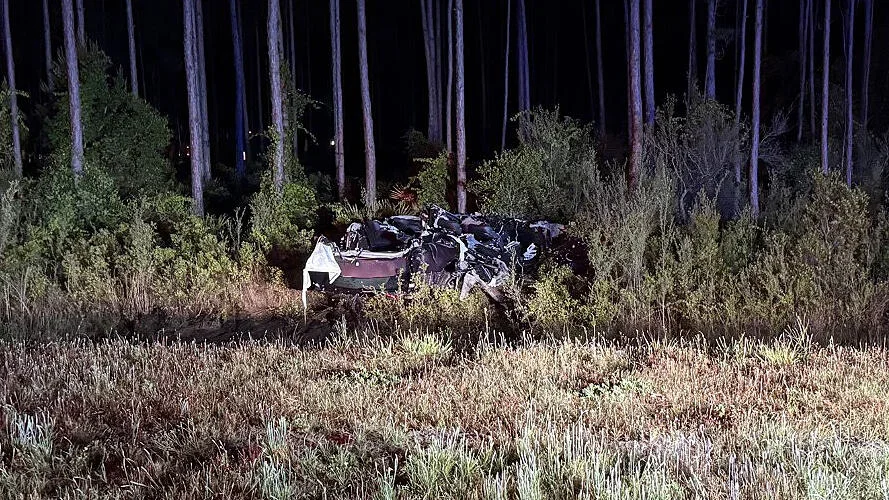 Florida Highway Patrol shared a photograph of the SUV after the collision on Monday evening