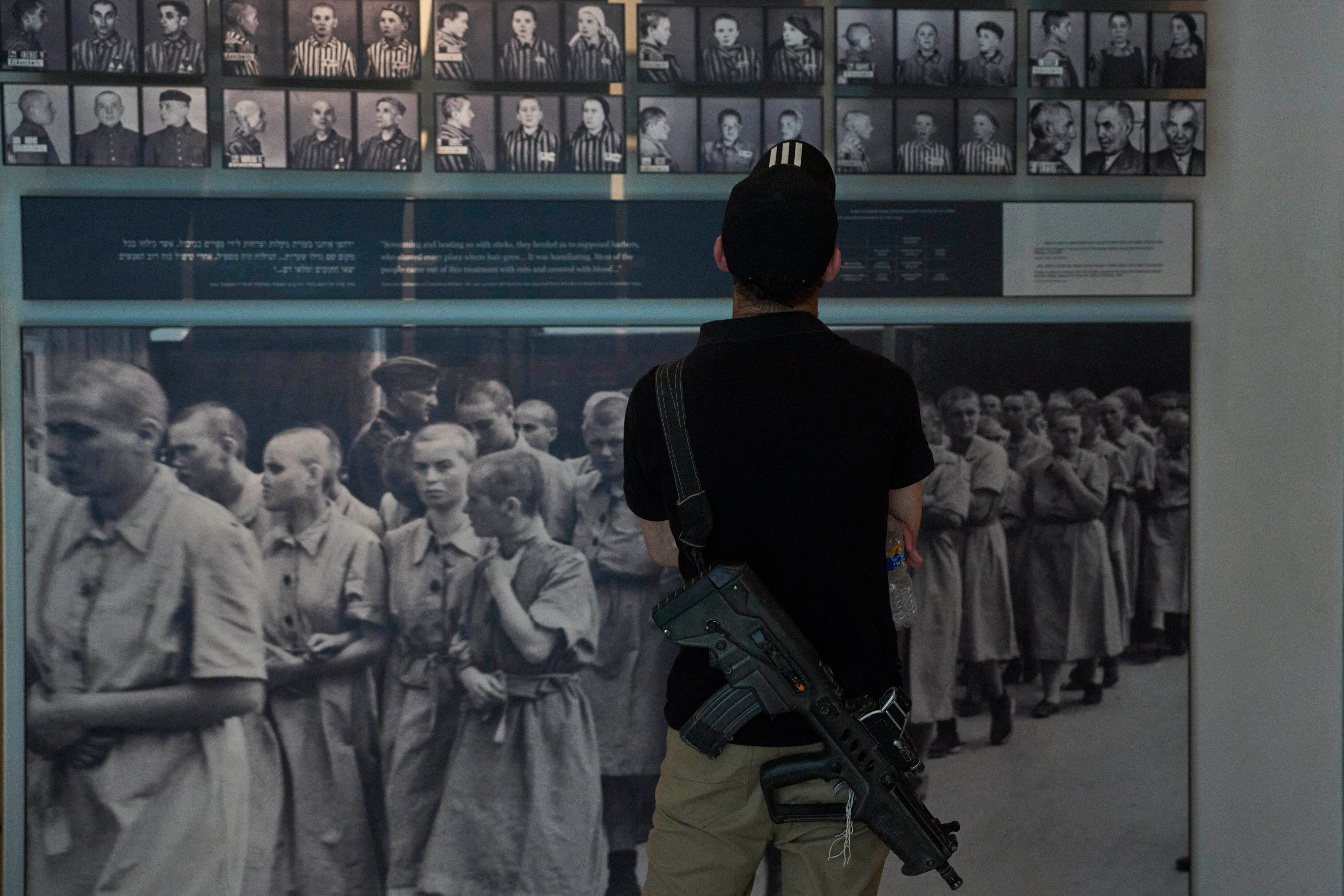 A person visits the Yad Vashem Holocaust Memorial Museum in Jerusalem