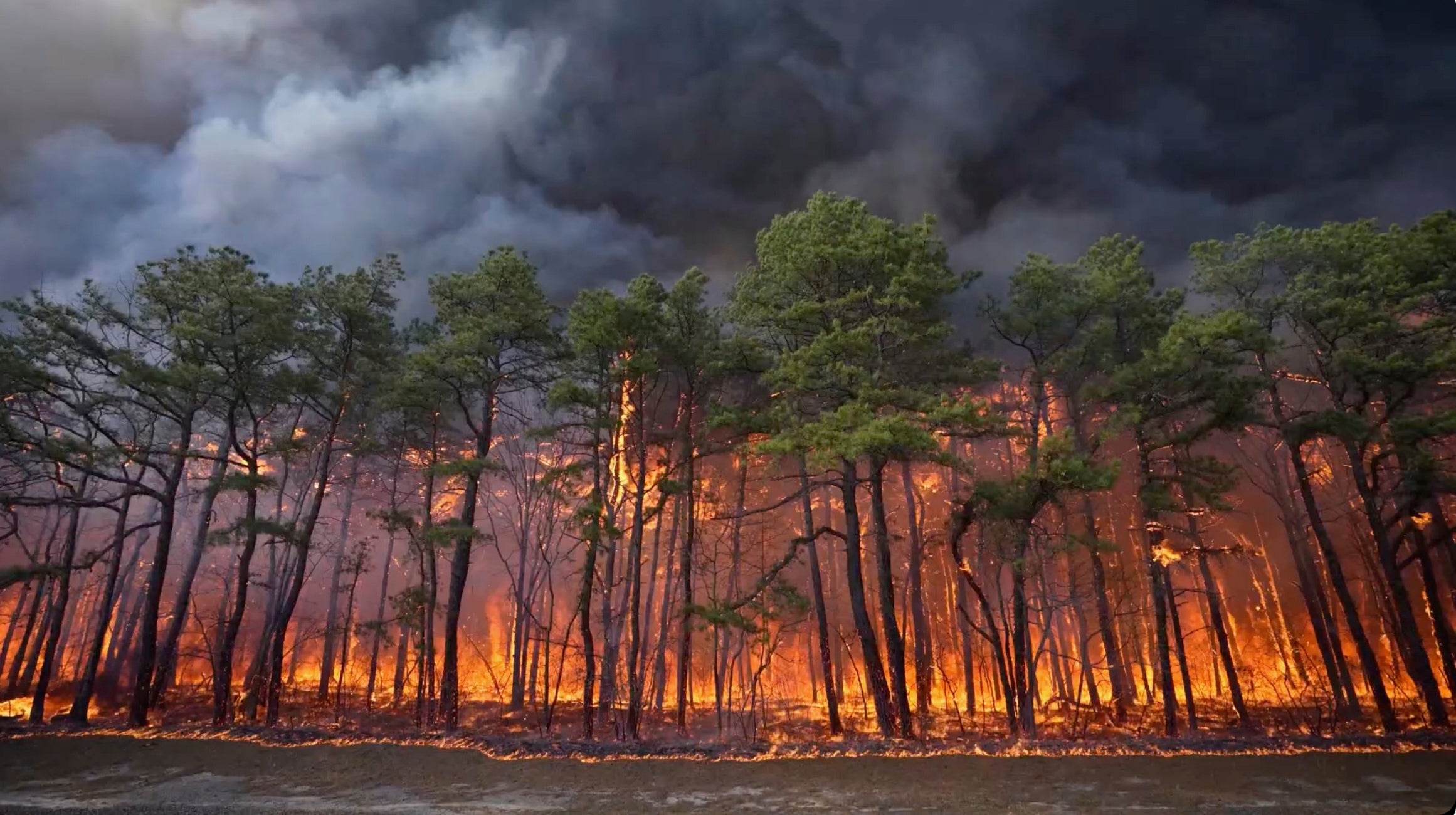 While evacuation orders have been lifted, firefighters are still working to fight the more than 15,000-acre Jones Road fire. The blaze started in Ocean County, New Jersey.