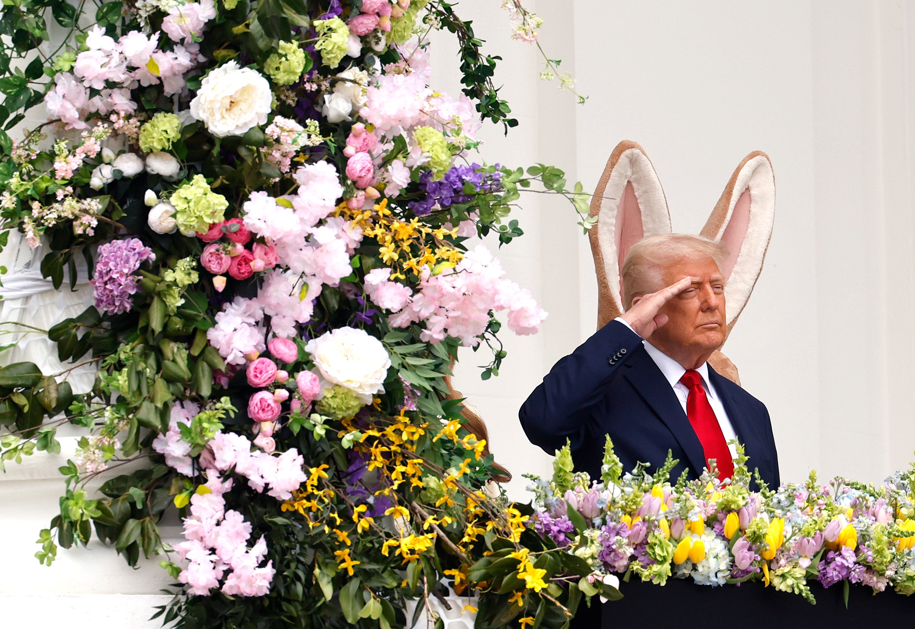 Press photographers captured several humorous, and tongue-in-cheek photos of the president throughout the day