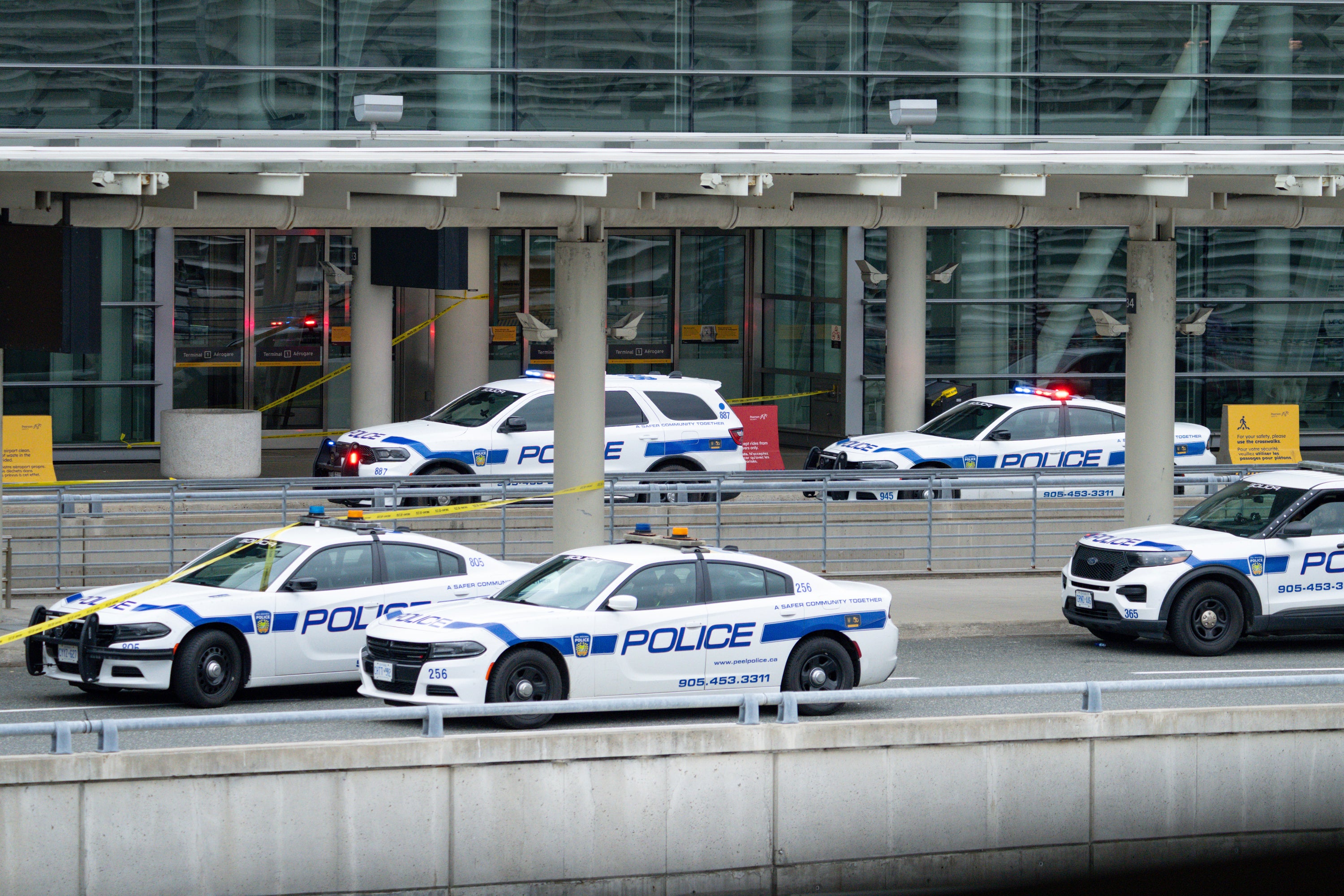 There was a heavy police presence at the airport this morning.