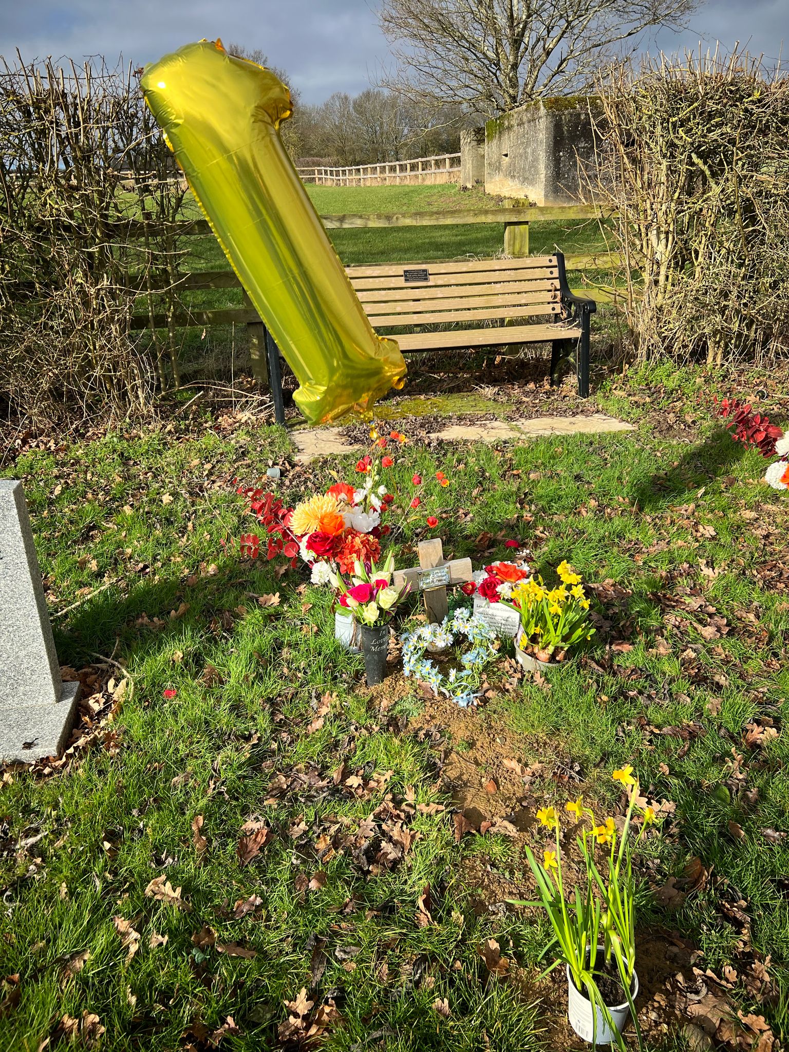 Lennie’s grave pictured one year on