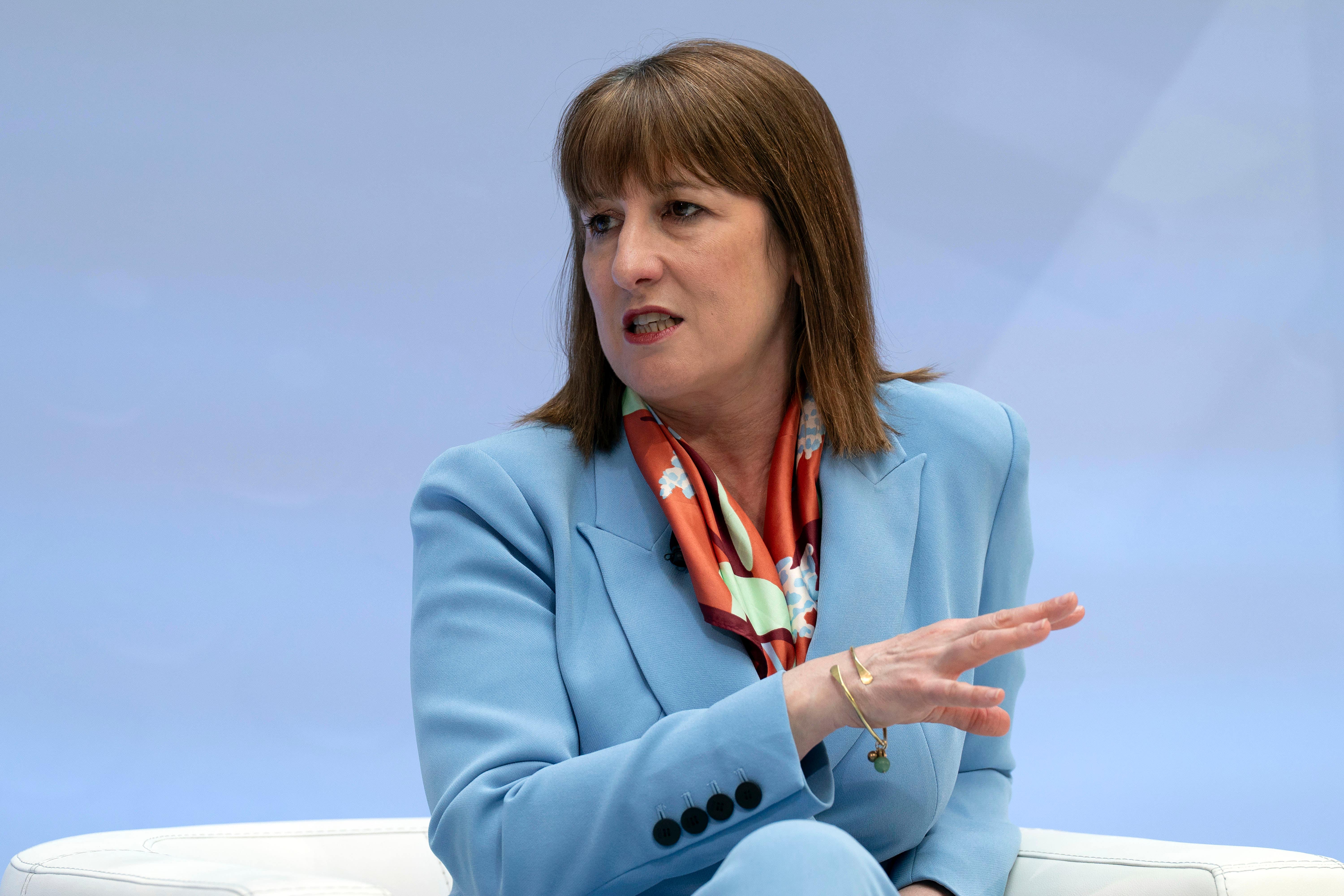 Rachel Reeves speaks at the forum Debate on the Global Economy in Washington