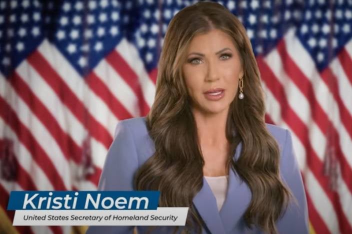 Secretary of Homeland Security Kristi Noem has appeared in several ad blitzes in which she warns undocumented immigrants not to come to the United States