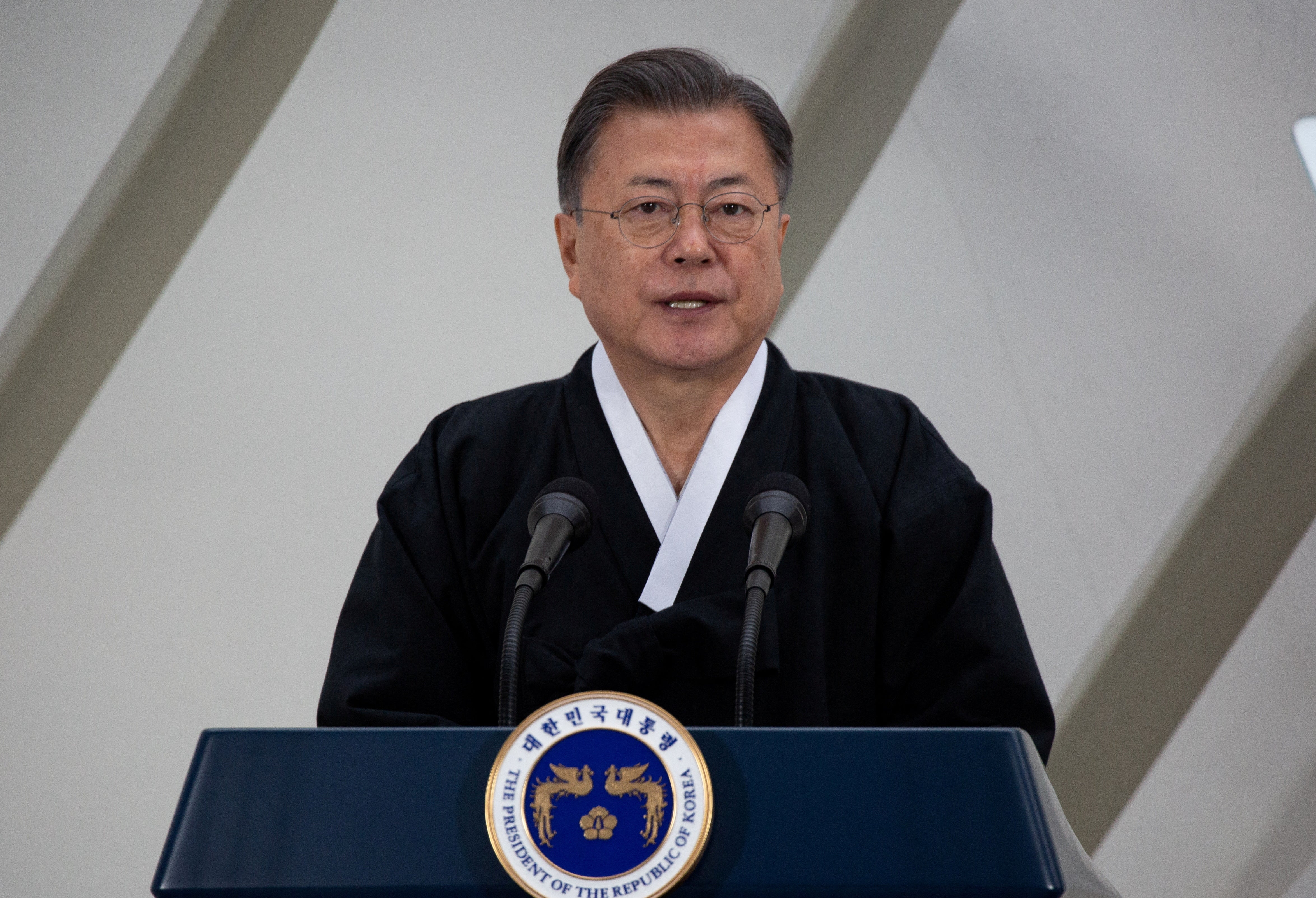 File: South Korean then-president Moon Jae In in Seoul
