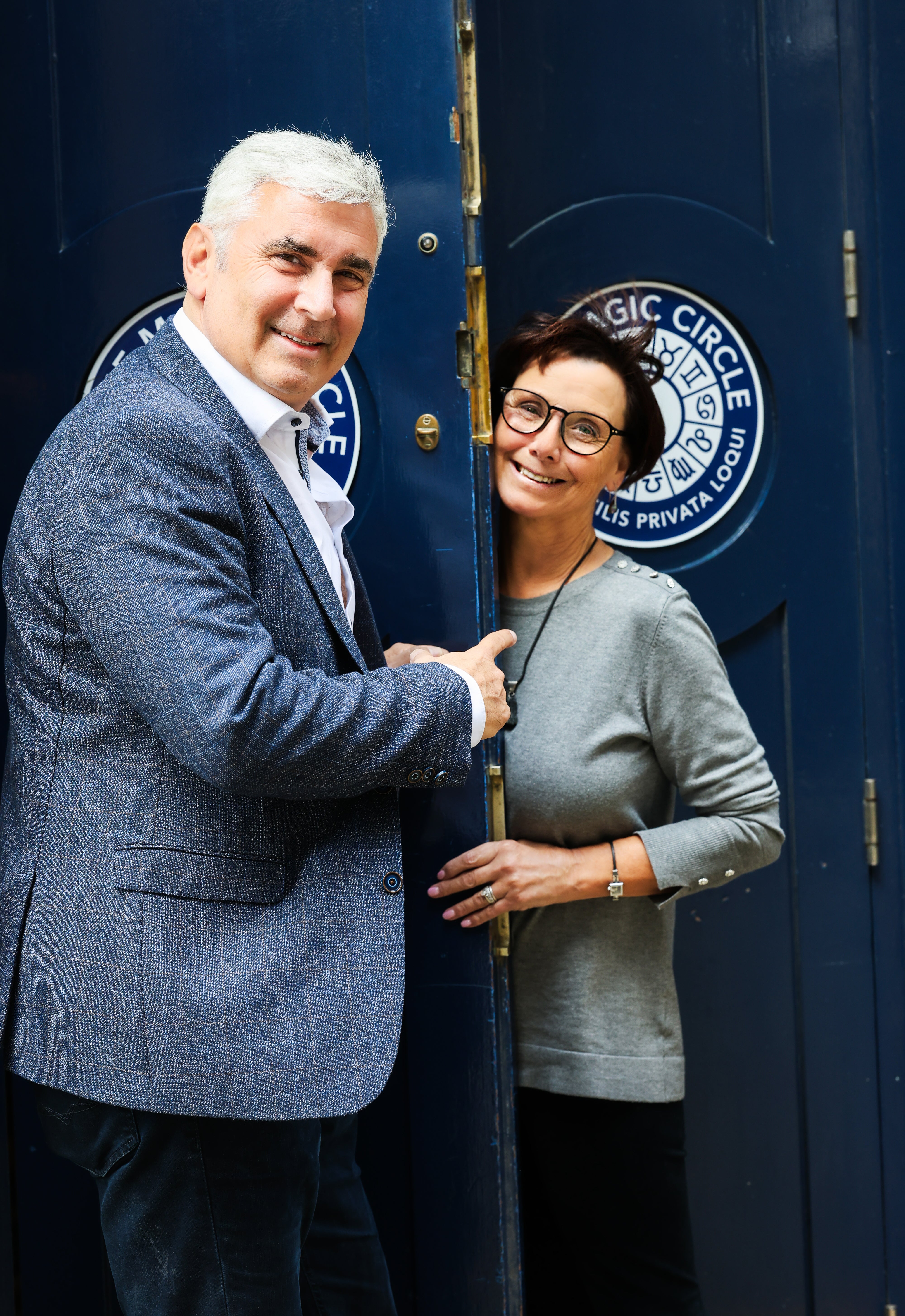 Sophie pictured with Marvin Berglas, the current president of the Magic Circle