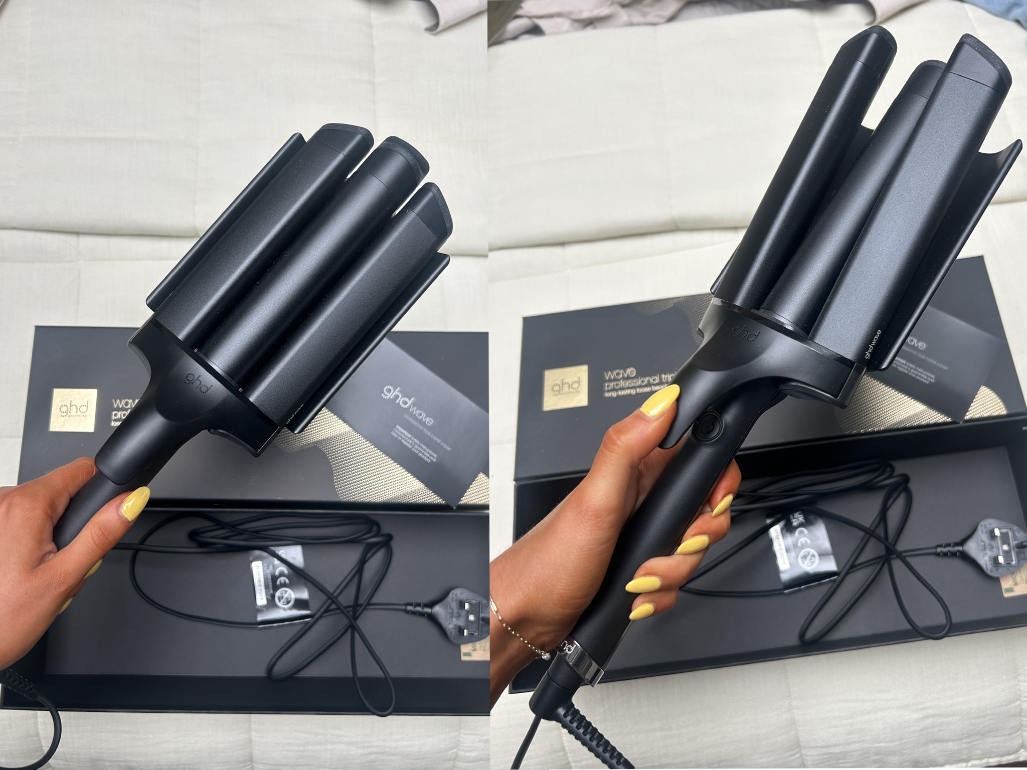 The ghd wave has a sleek black design
