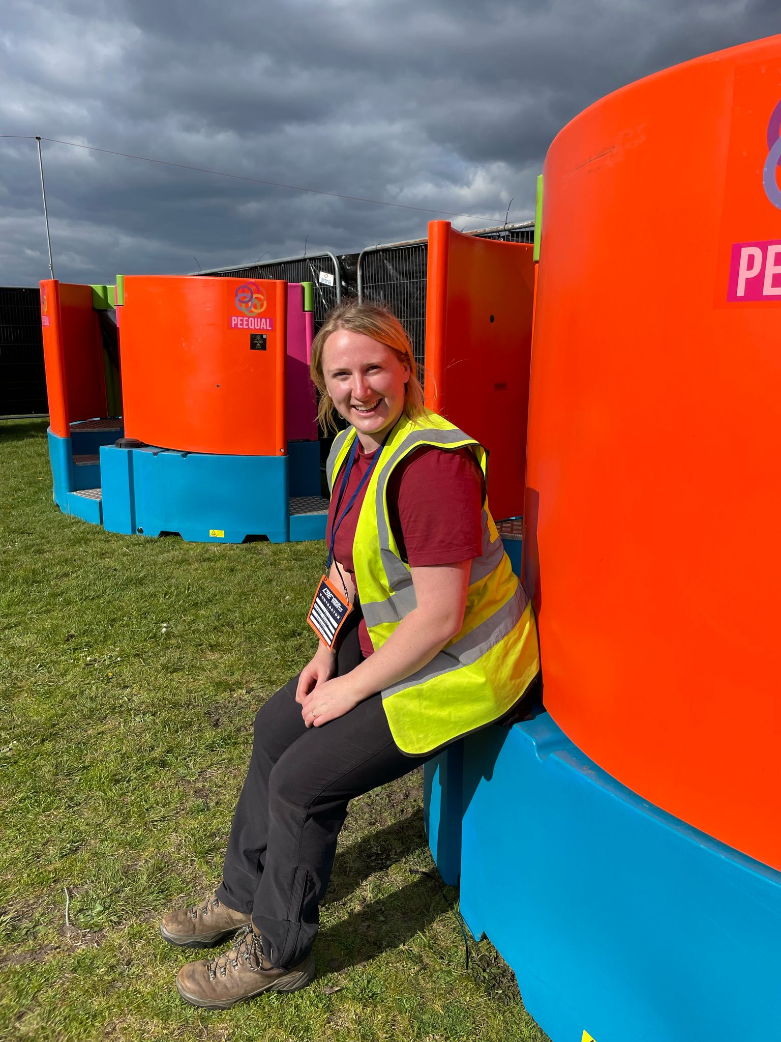 Peequal co-founder Amber Probyn with some of her toilets