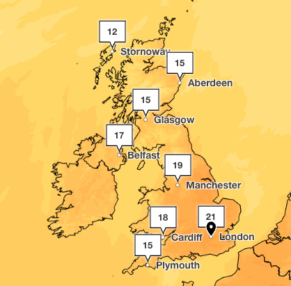 Met Office weather forecast predicts London could see highs of 22C degrees