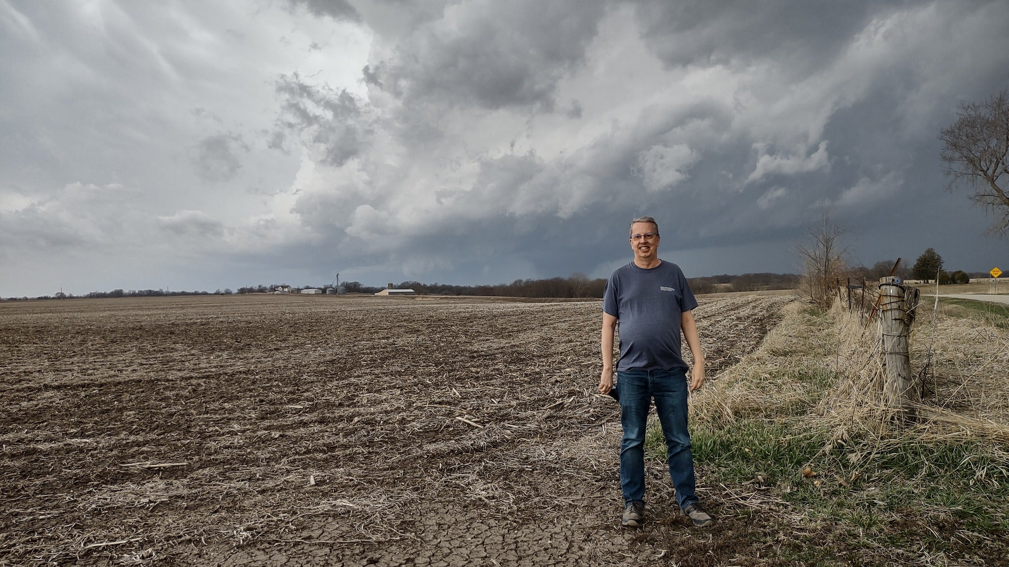 Dr. Bill Gallus poses in front of a storm. Gallus said he used to refer to determining tornado formation as the ‘Holy Grail’ of meteorology