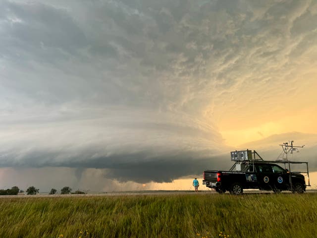 <p>National Oceanic and Atmospheric Administration research scientist Dr. Sean Waugh and his colleagues look for storms that are poised to produce tornadoes. While scientists know a lot about them being able to predict exactly when or where they form remains elusive</p>