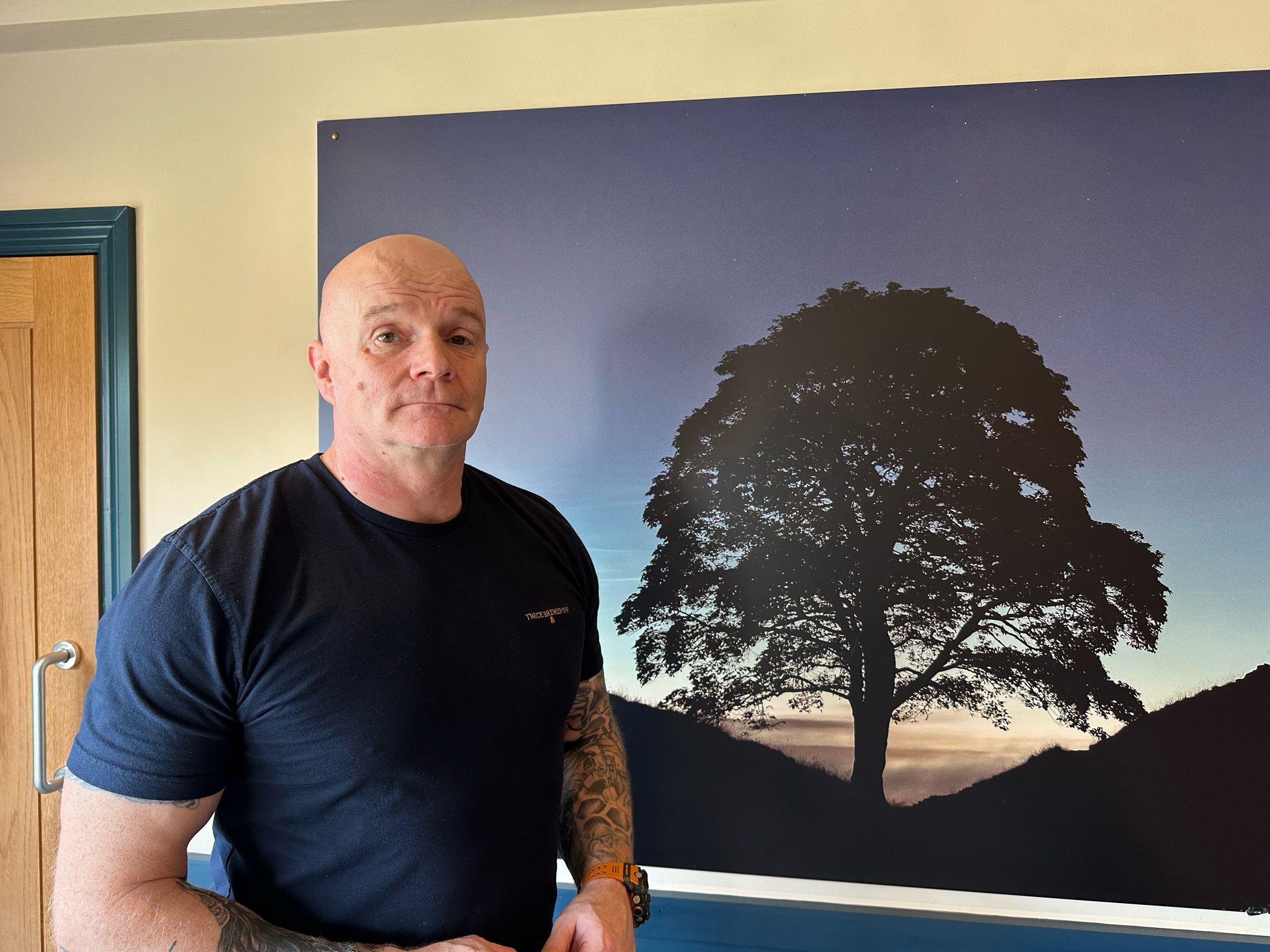 Pub manager Steve Blair was left surprised and angered when he first saw the Sycamore Gap had been chopped down