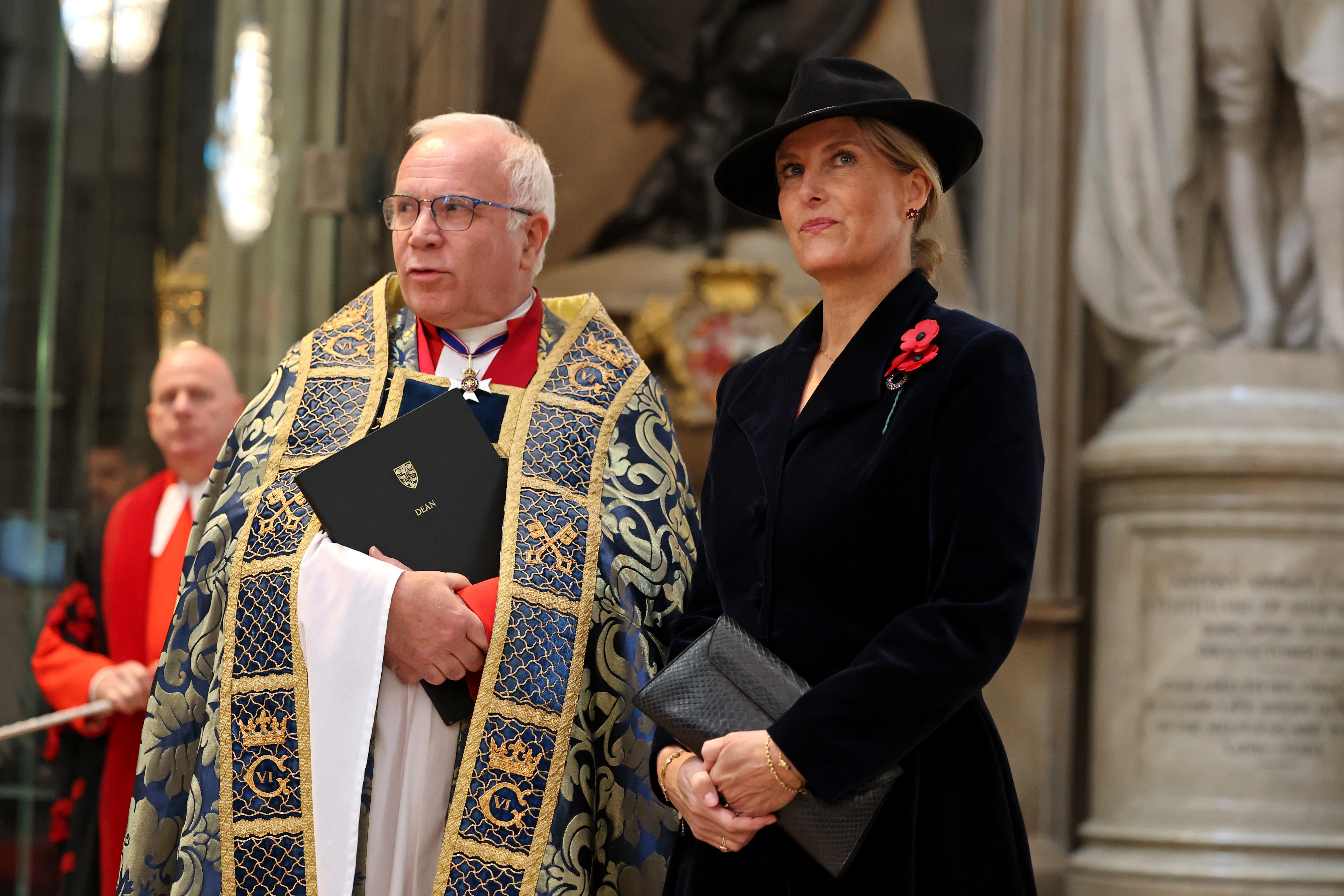 The Duchess of Edinburgh, with the Dean of Westminster, the Very Reverend Dr David Hoyle, at Westminster Abbey (Chris Jackson/PA)