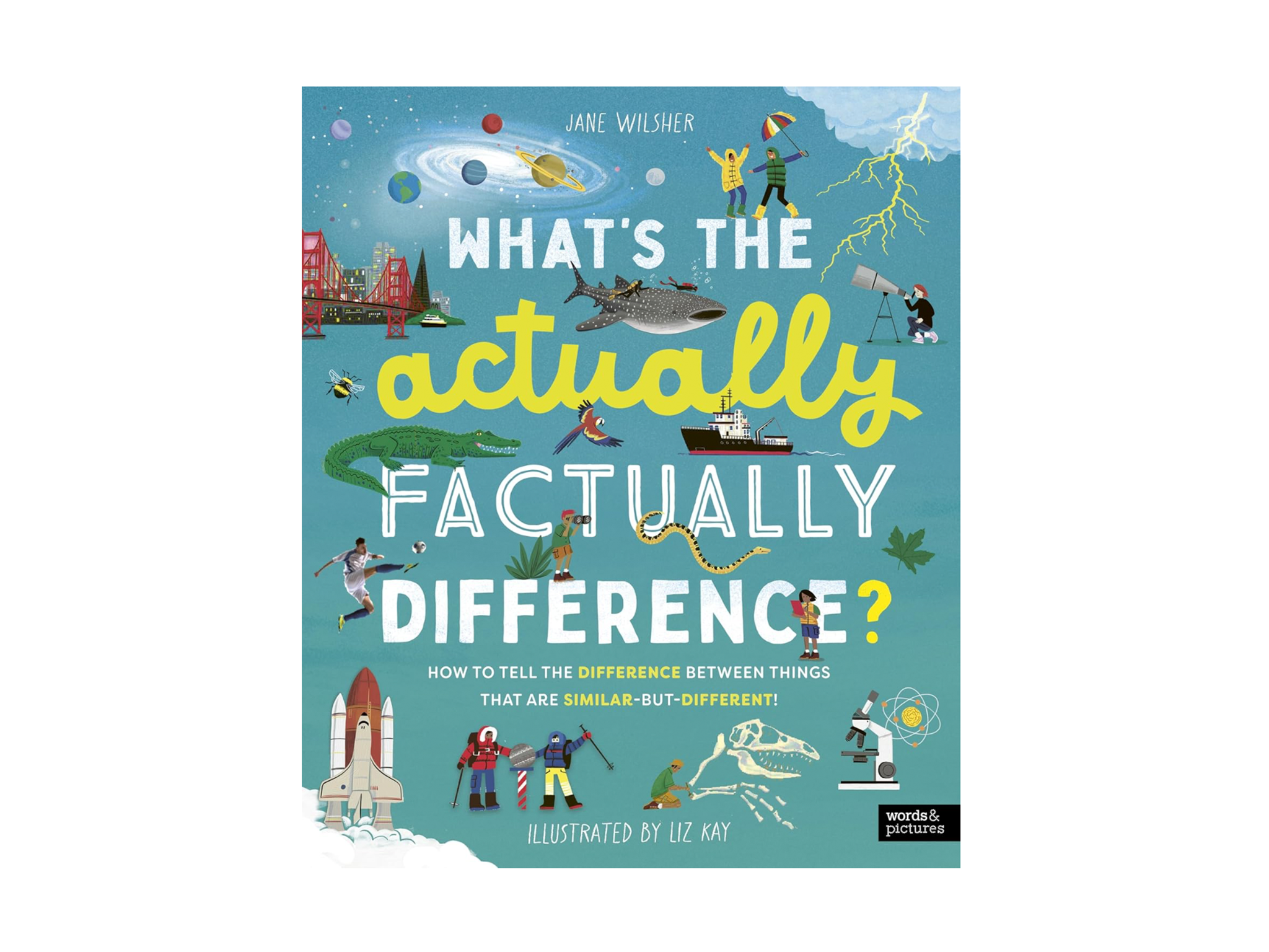 ‘What’s The Actually Factually Difference?’ written by Jane Wilsher, illustrated by Liz Kay and published by Words & Pictures