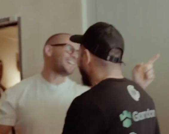 Matchroom CEO Frank Smith is held back