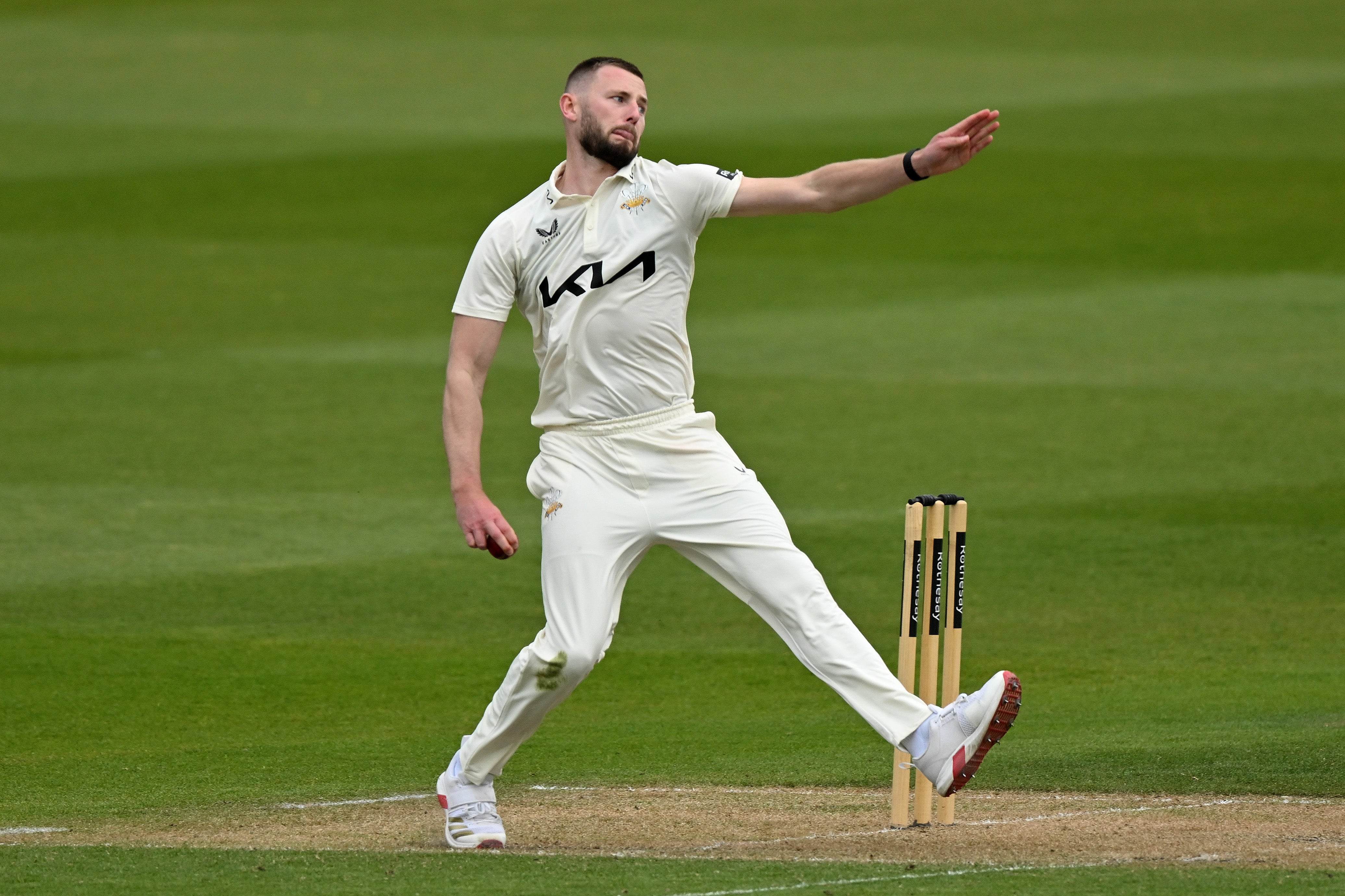 Gus Atkinson bowled with impressive pace at The Oval