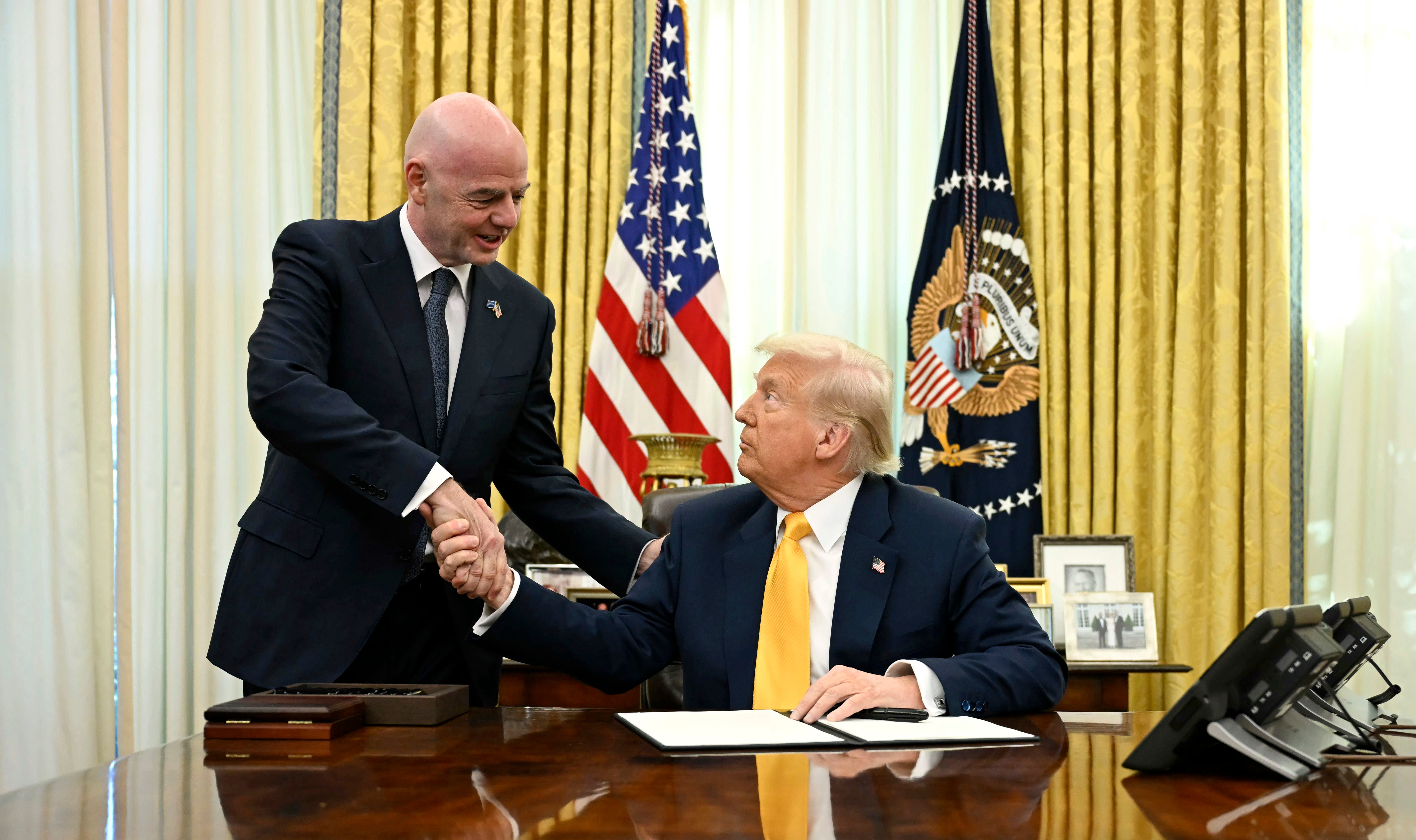 Donald Trump is seen as a close friend of Fifa president Gianni Infantino