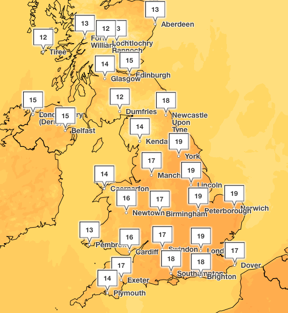 Forecast for Sunday 27 April