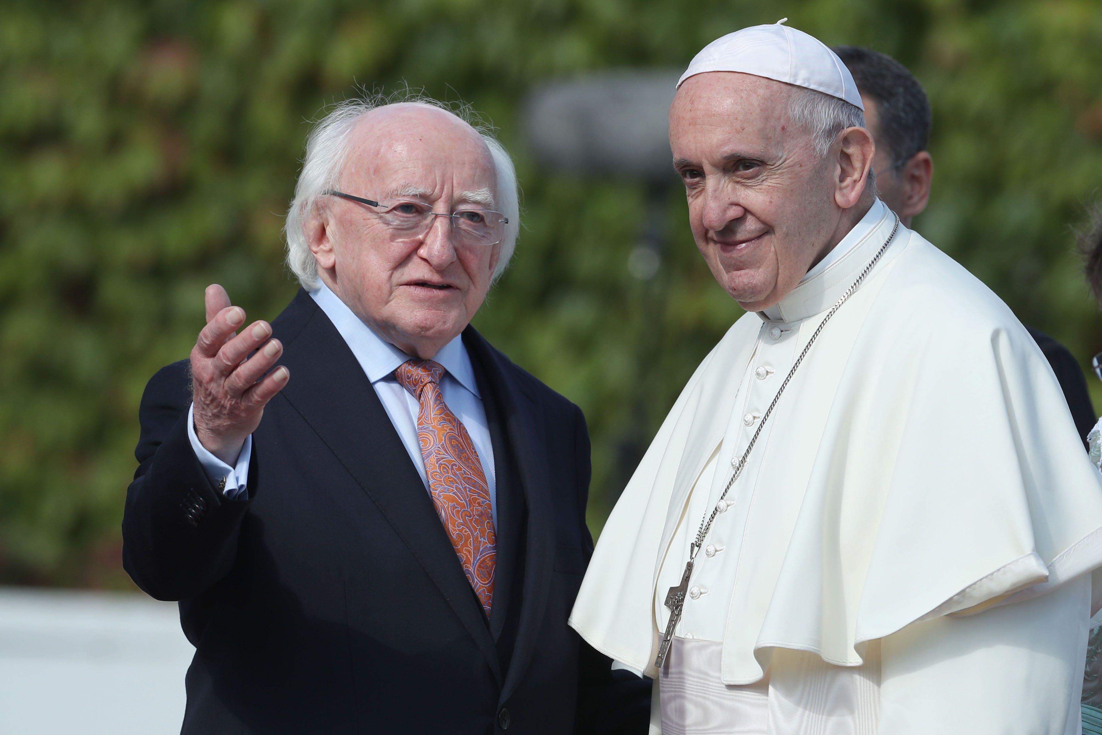 Irish President Michael D Higgins with Pope Francis in Dublin (Danny Lawson/PA)