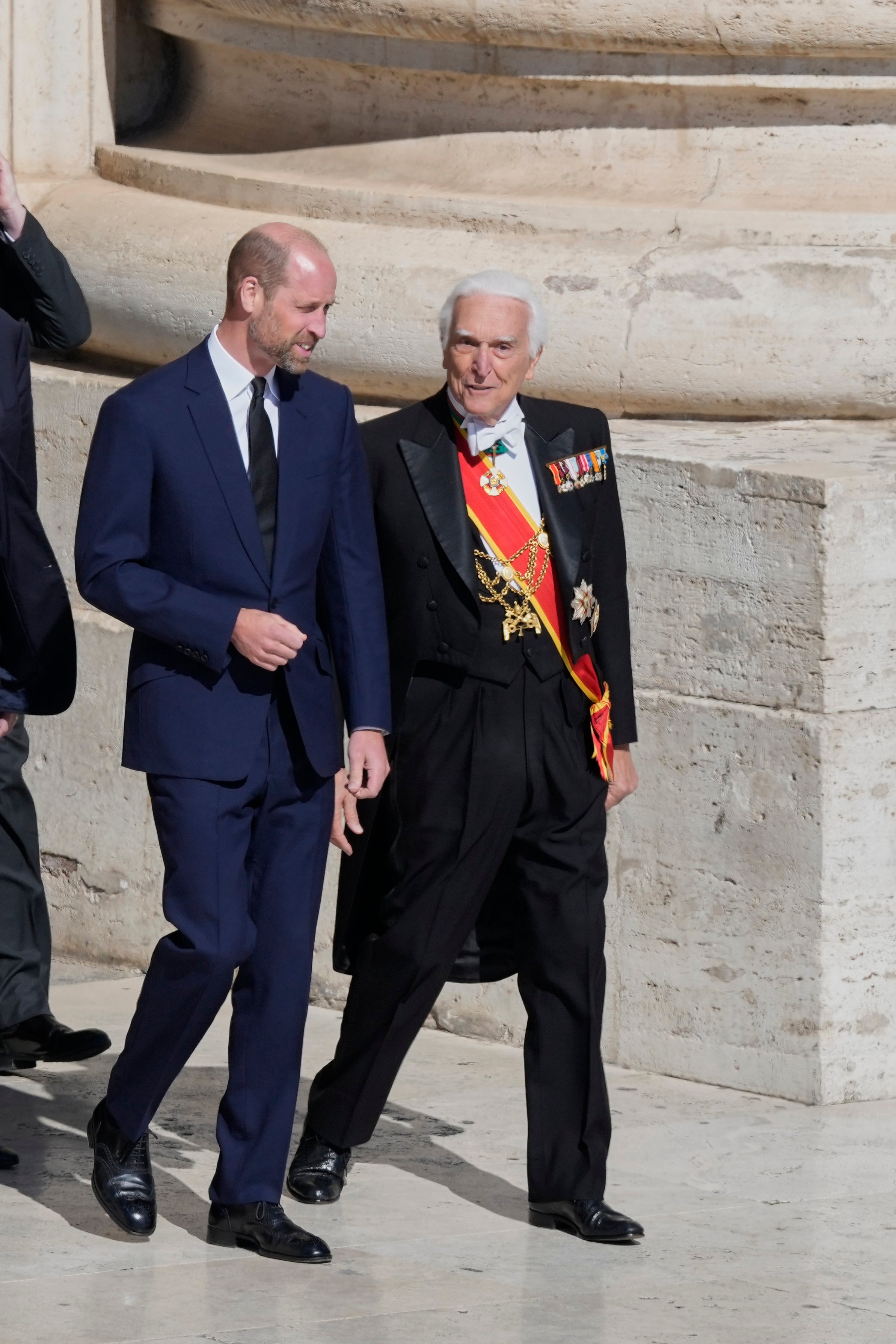 The Prince of Wales arrives for the funeral of Pope Francis in St Peter’s Square at the Vatican (Gregorio Borgia/AP)
