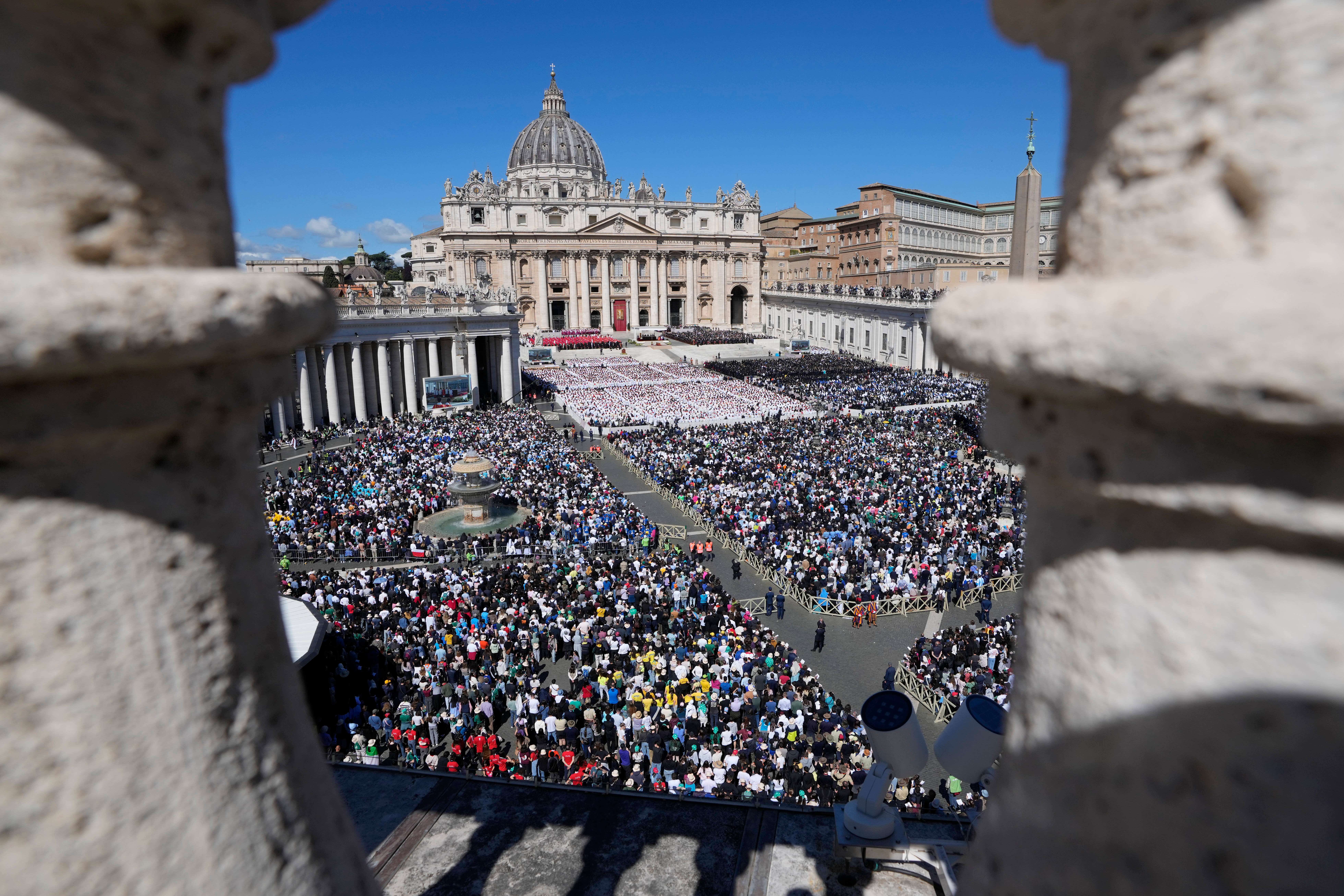 Some 200,000 people gathered for the Pope’s funeral (AP Photo/Gregorio Borgia)