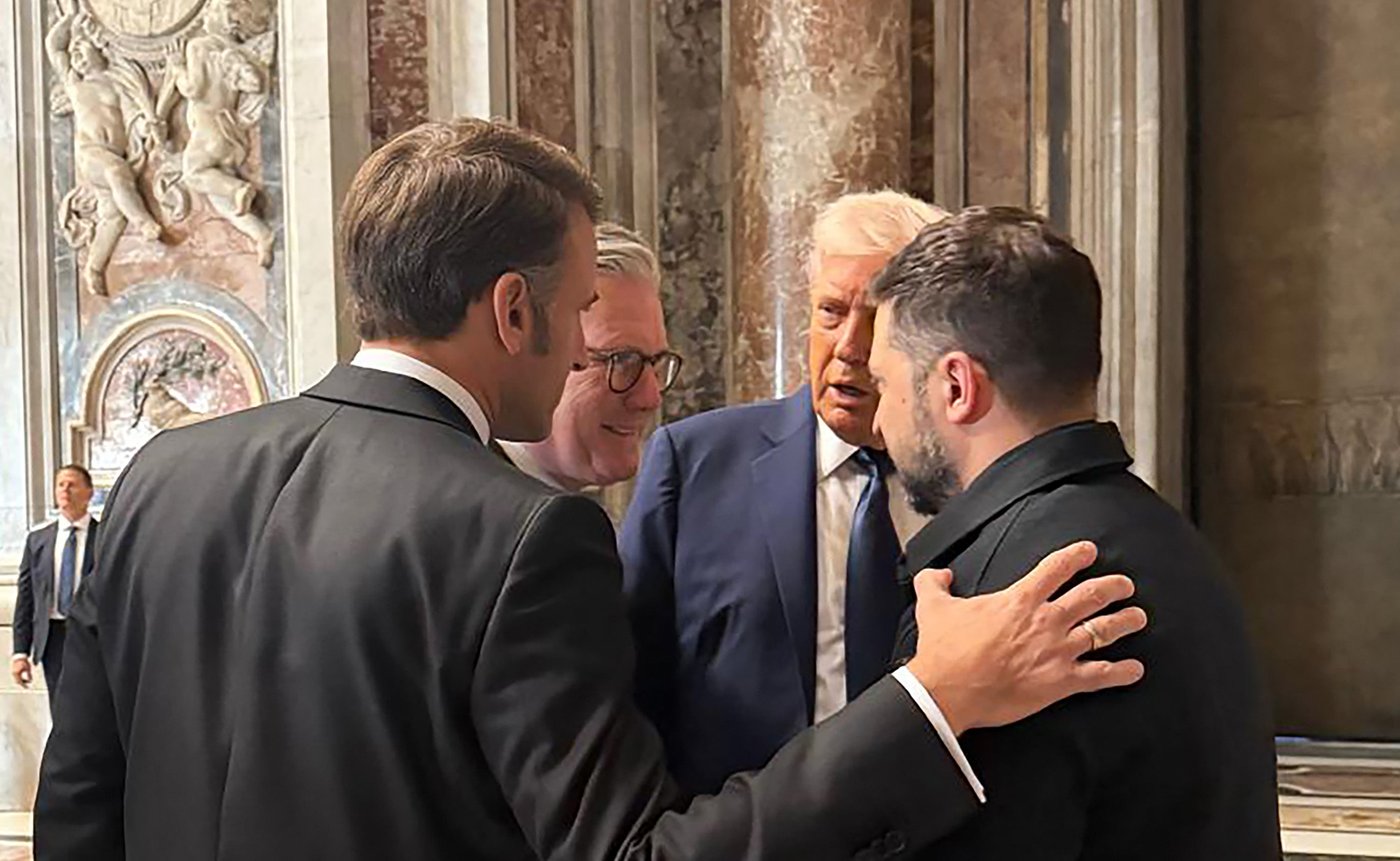Trump met briefly with Starmer, Macron, and Zelensky in St. Peter’s Basilica