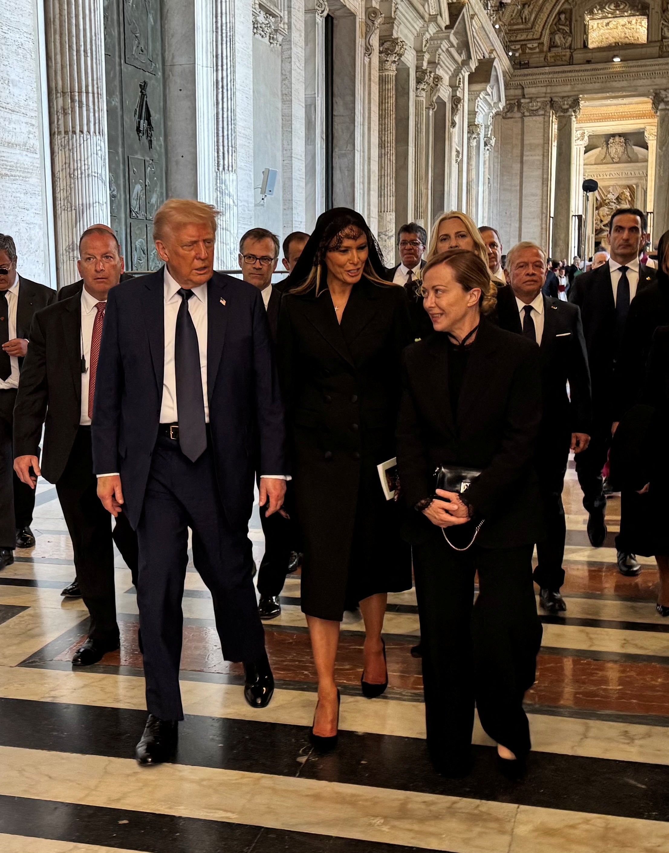 Trump met Meloni as he arrived in Rome for the funeral of Pope Francis