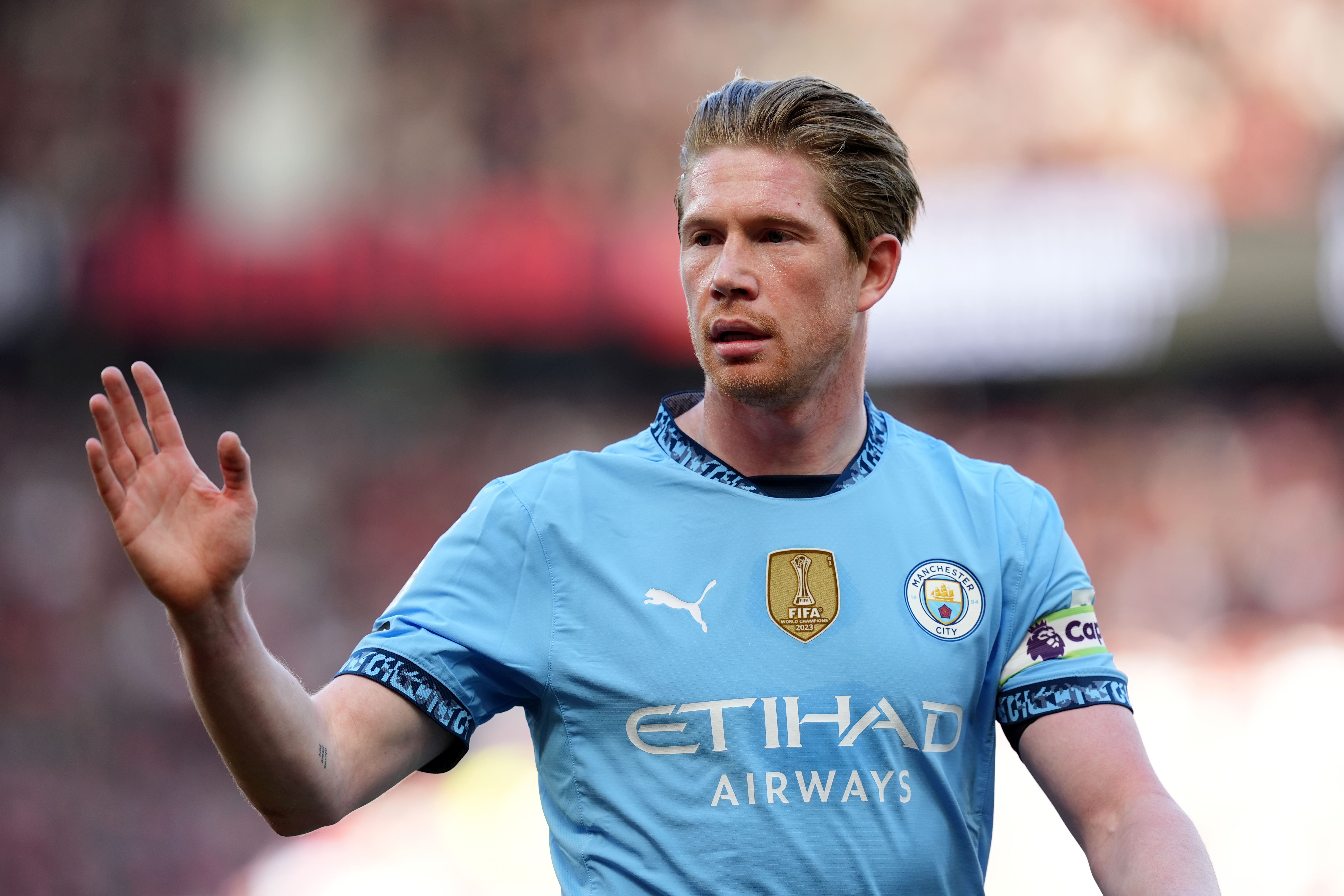 Kevin De Bruyne is to leave Manchester City at the end of the season (Martin Rickett/PA)