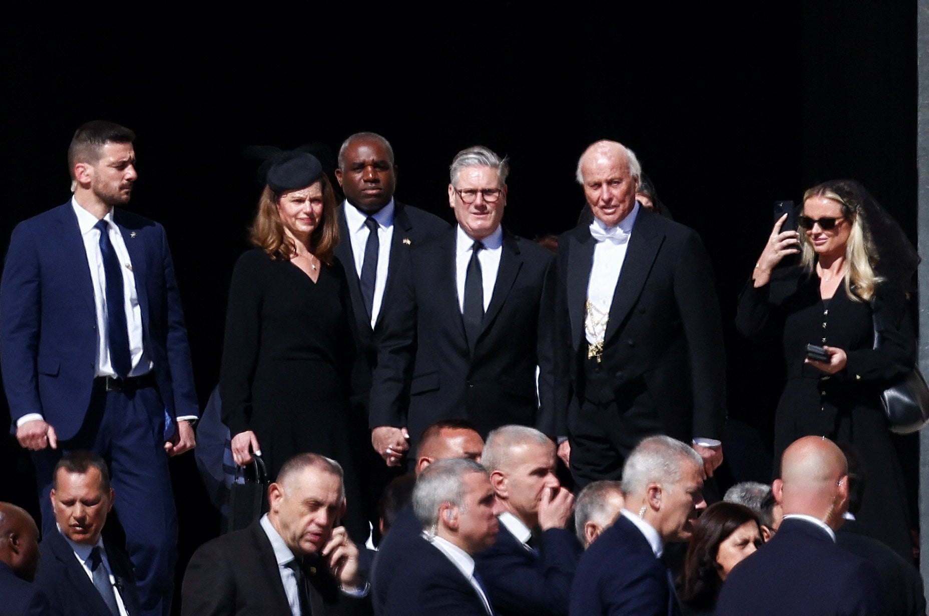 Britain's Prime Minister Keir Starmer and his wife Victoria Starmer arrive ahead of the funeral Mass of Pope Francis in St. Peter's Square at the Vatican