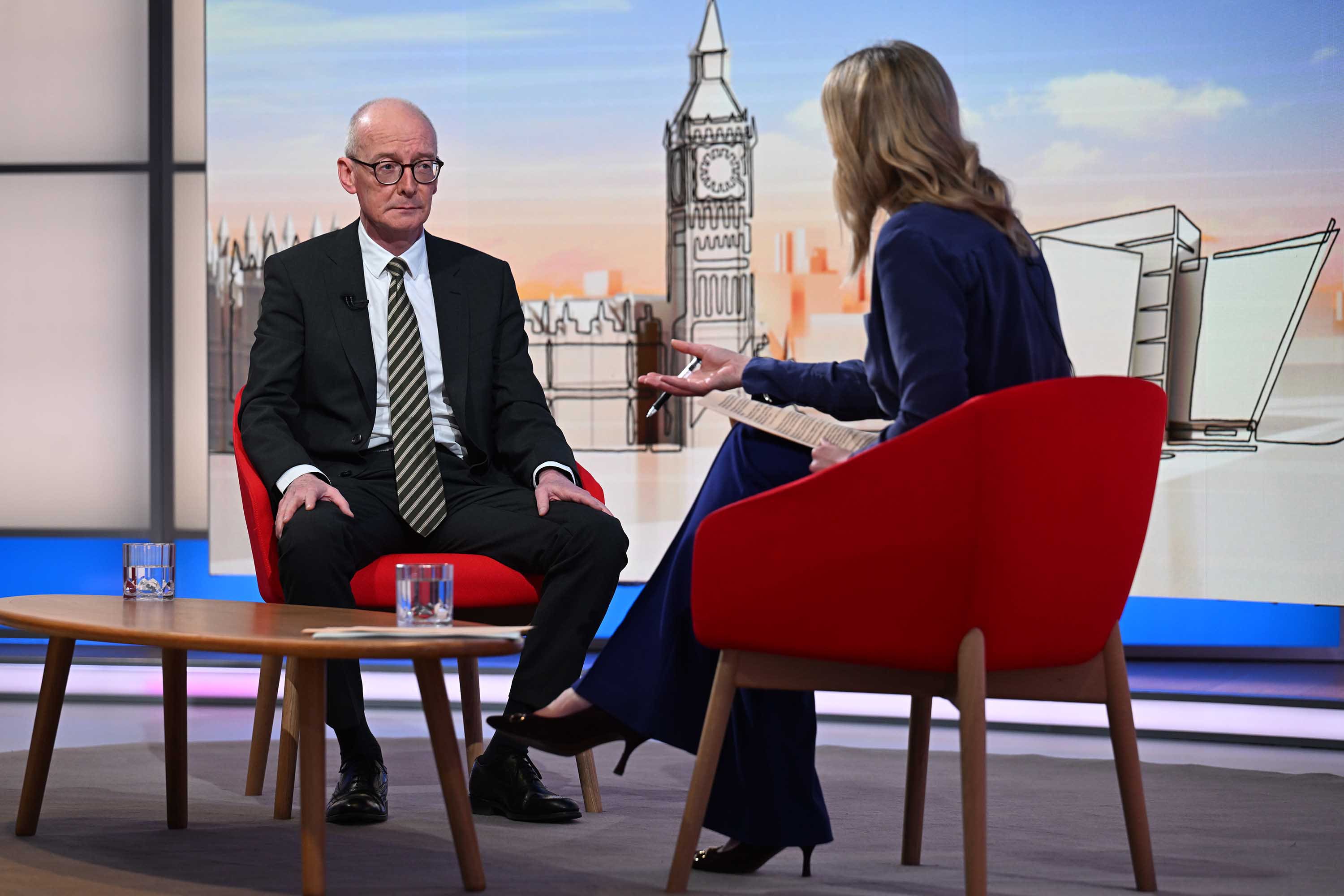 Chancellor of the Duchy of Lancaster Pat McFadden appearing on the BBC1 current affairs programme, Sunday with Laura Kuenssberg (Jeff Overs/BBC/PA)