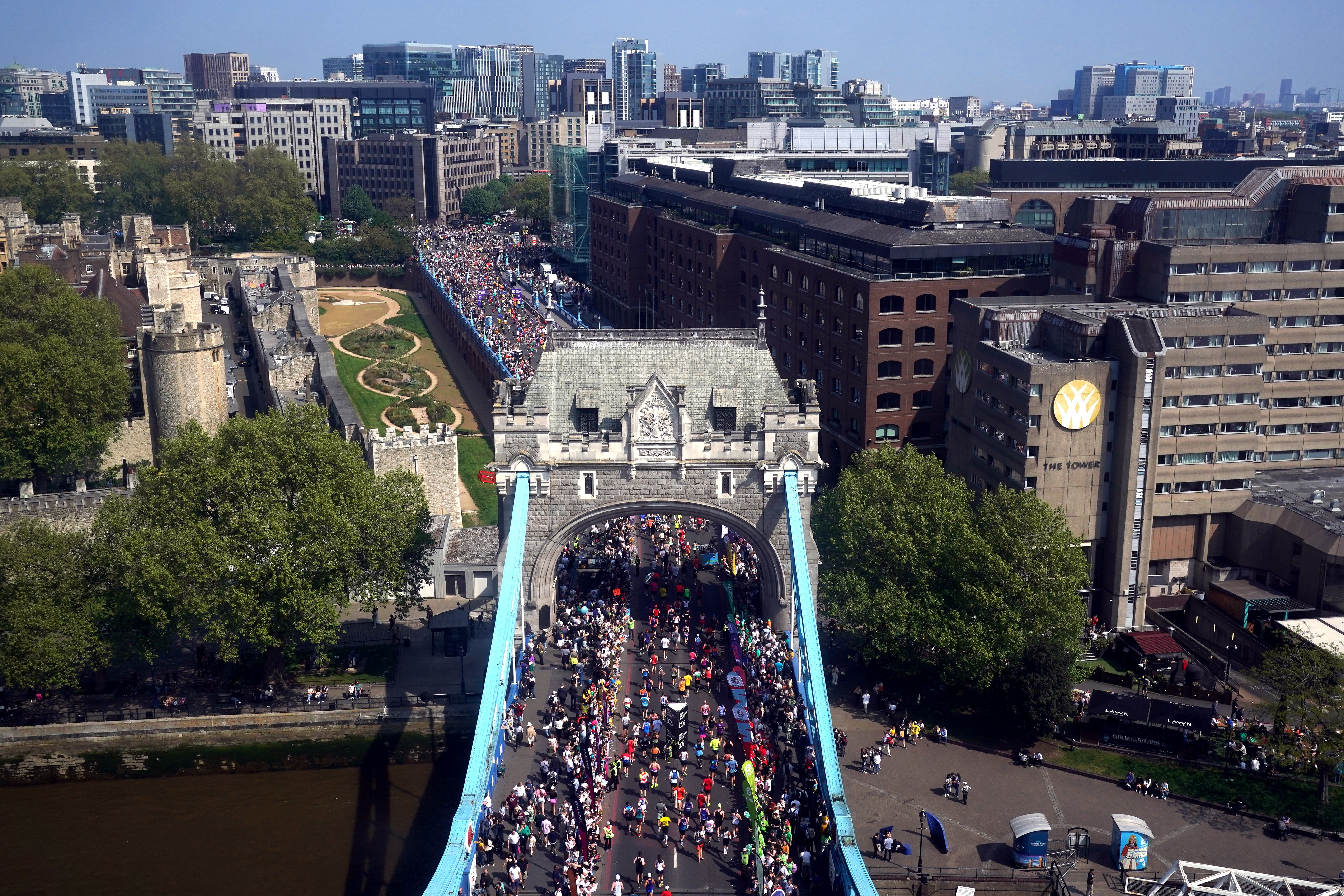 The mass participation race on Tower Bridge (Jonathan Brady/PA)