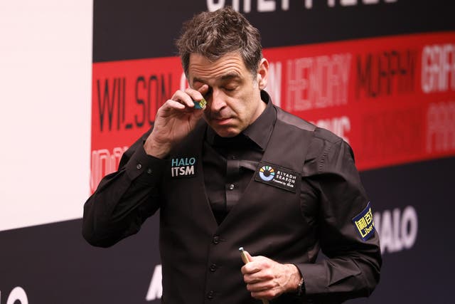 Ronnie O’Sullivan is on the verge of victory over Pang Junxu (Richard Sellers/PA)