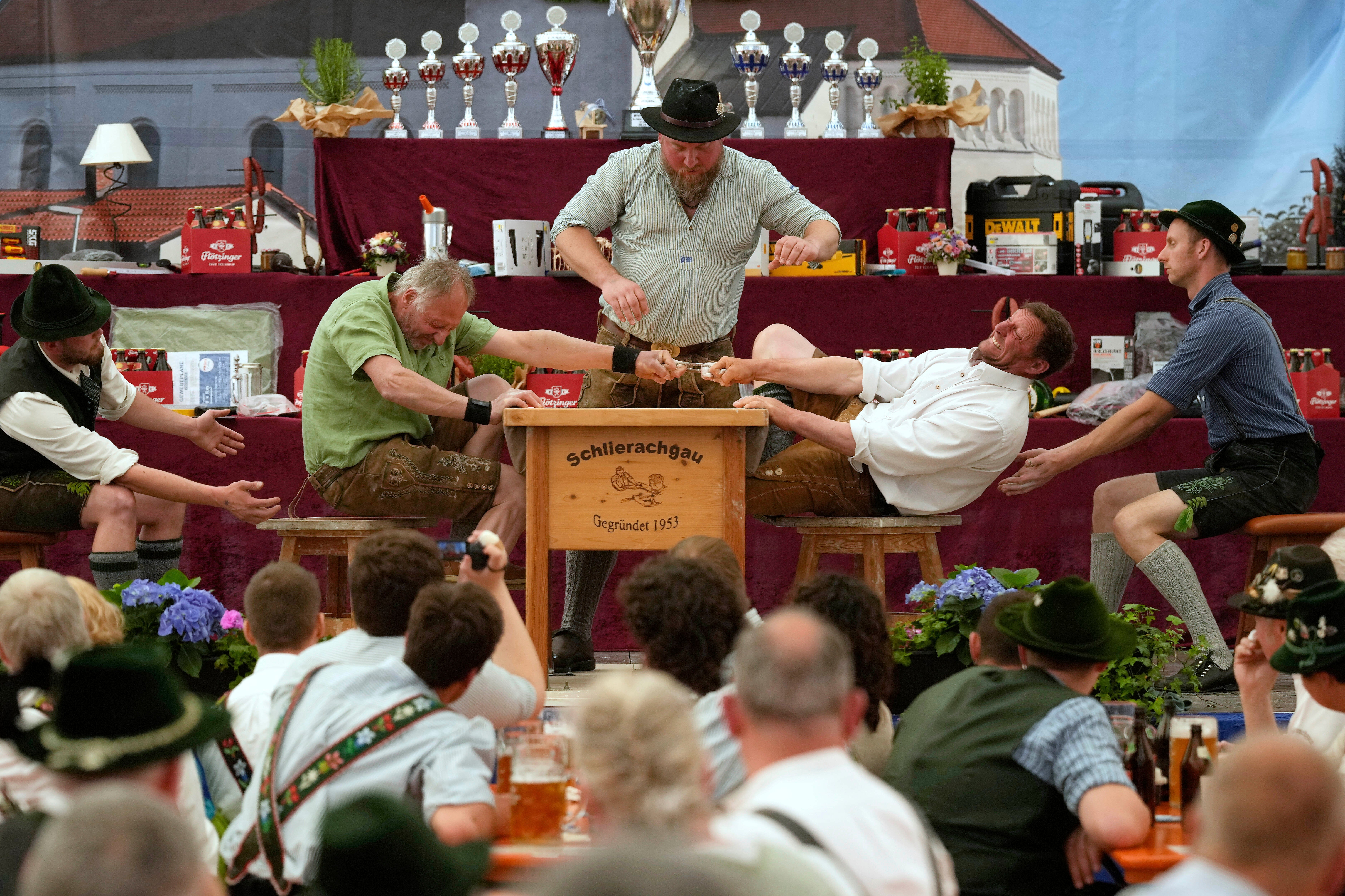 APTOPIX Germany Finger Wrestling