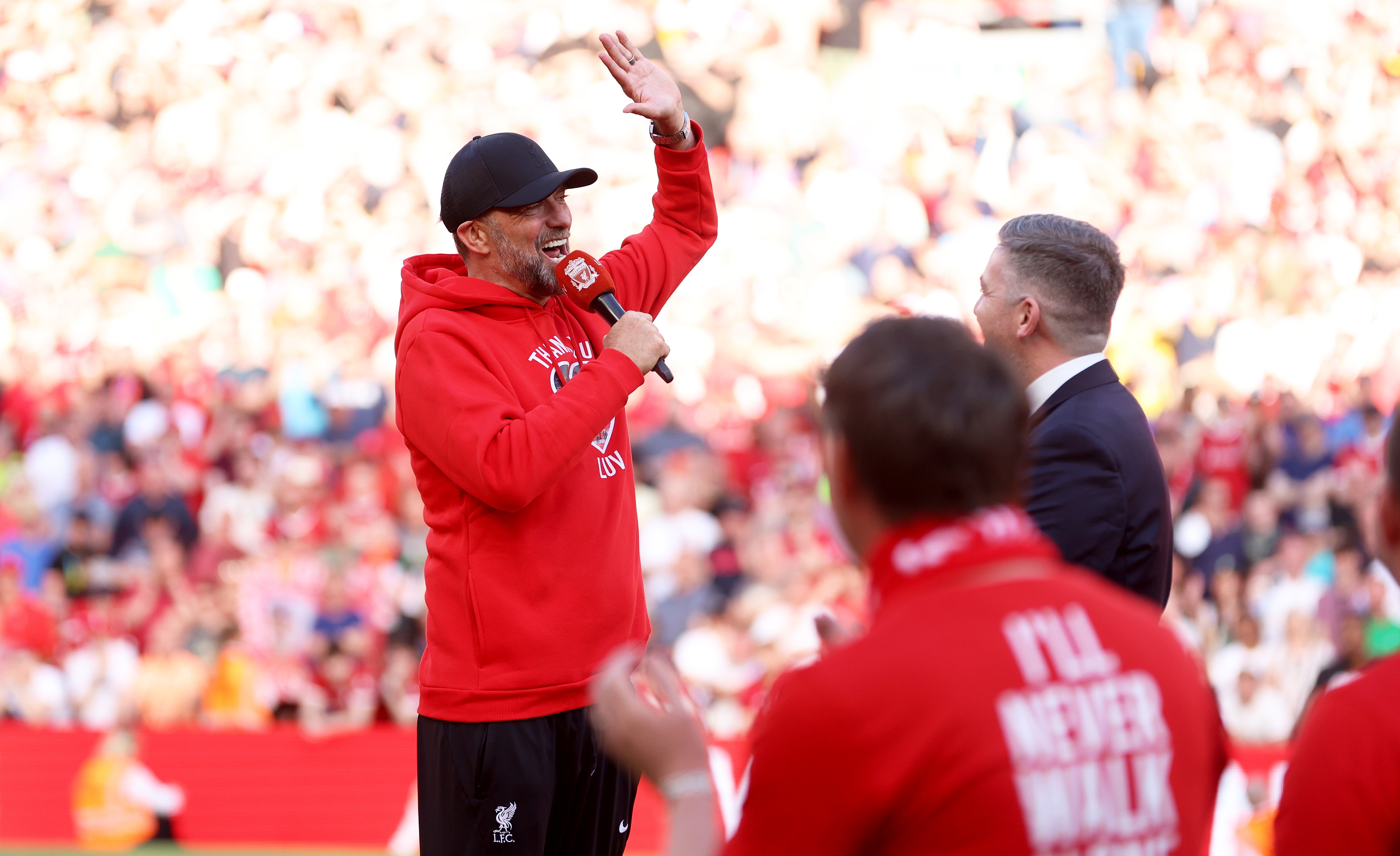 Jurgen Klopp sang Slot’s name after his last match as Liverpool manager last year