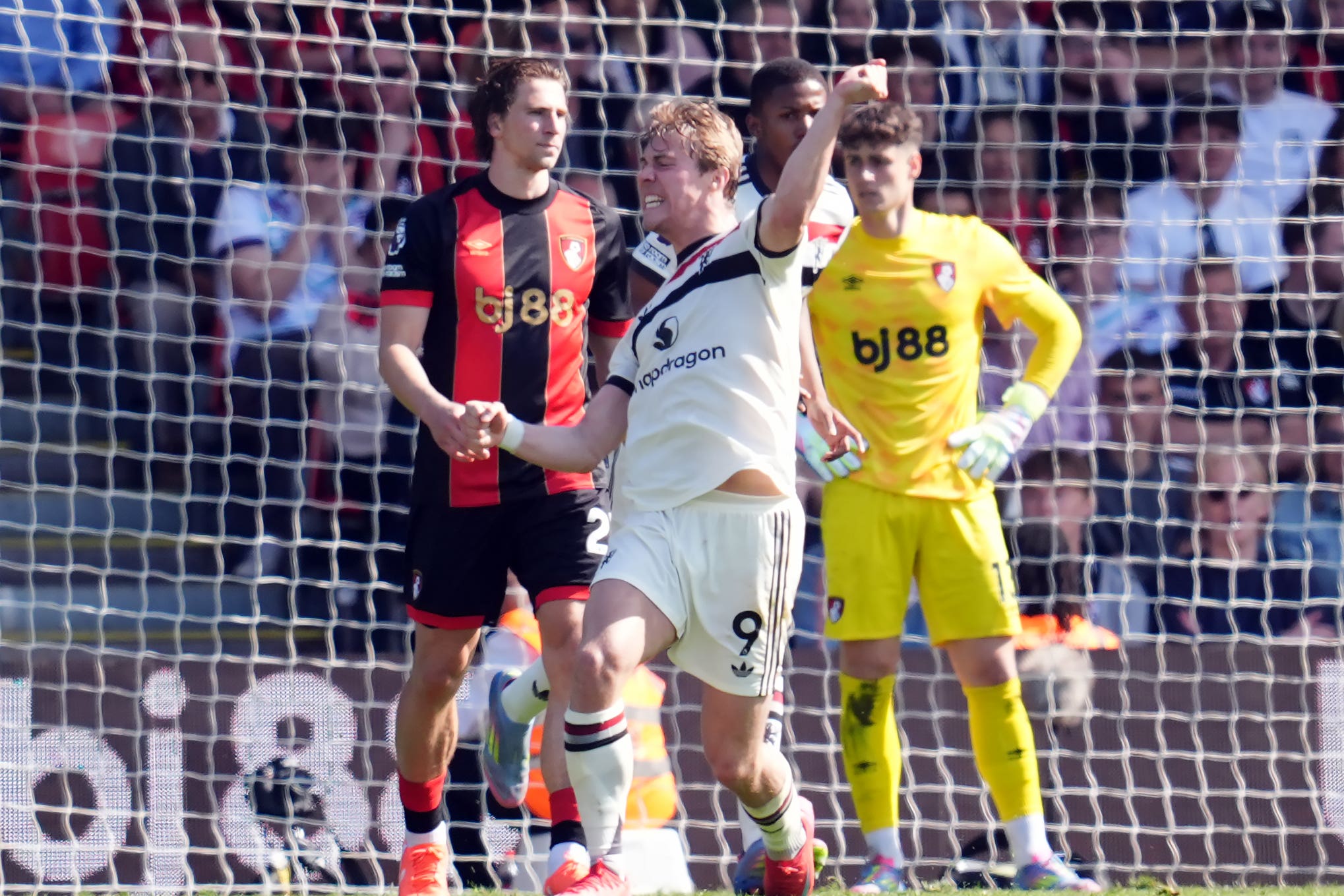 Rasmus Hojlund celebrates scoring (Adam Davy/PA)