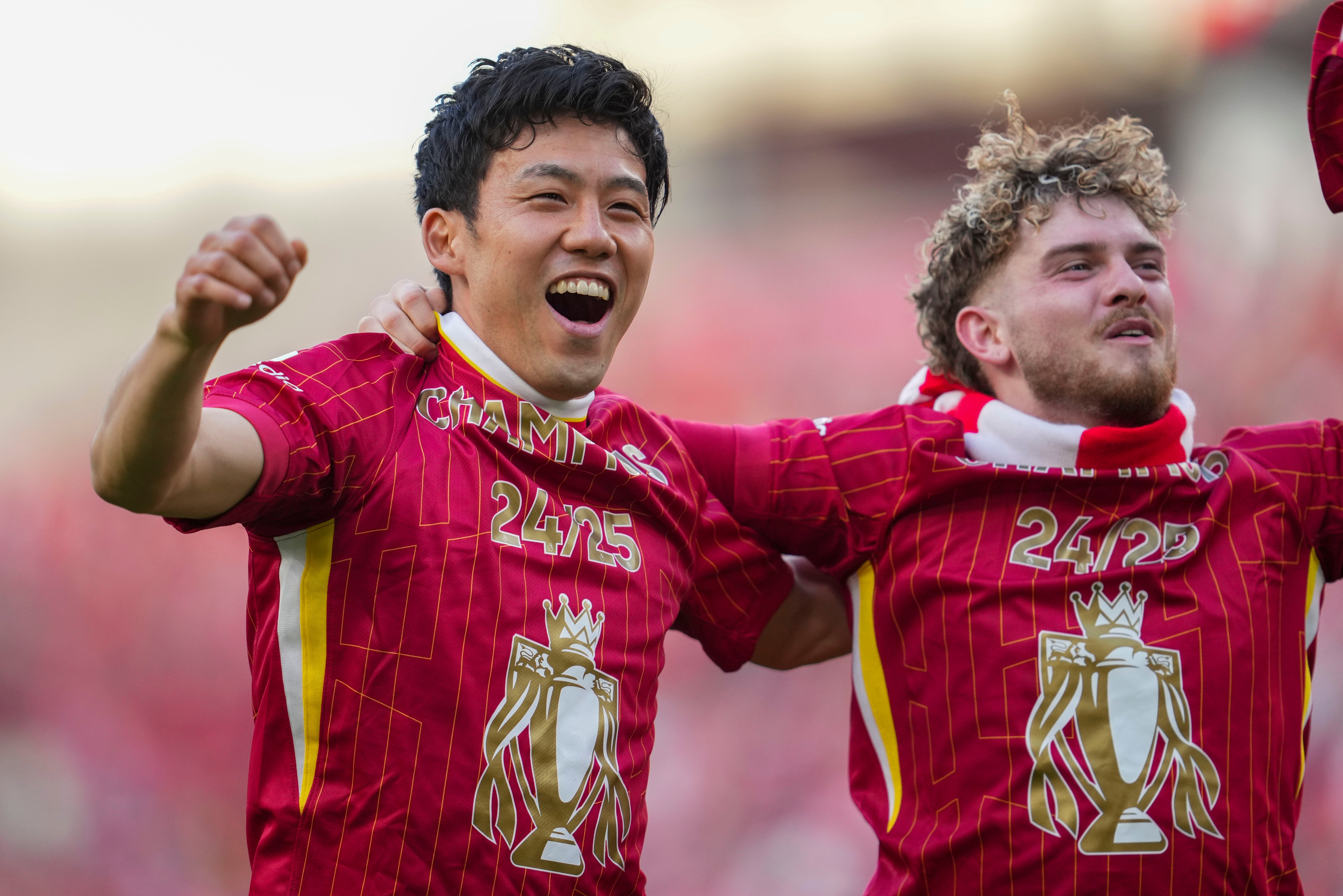 <p>Wataru Endo played a small but invaluable part in Liverpool’s title-winning season</p>