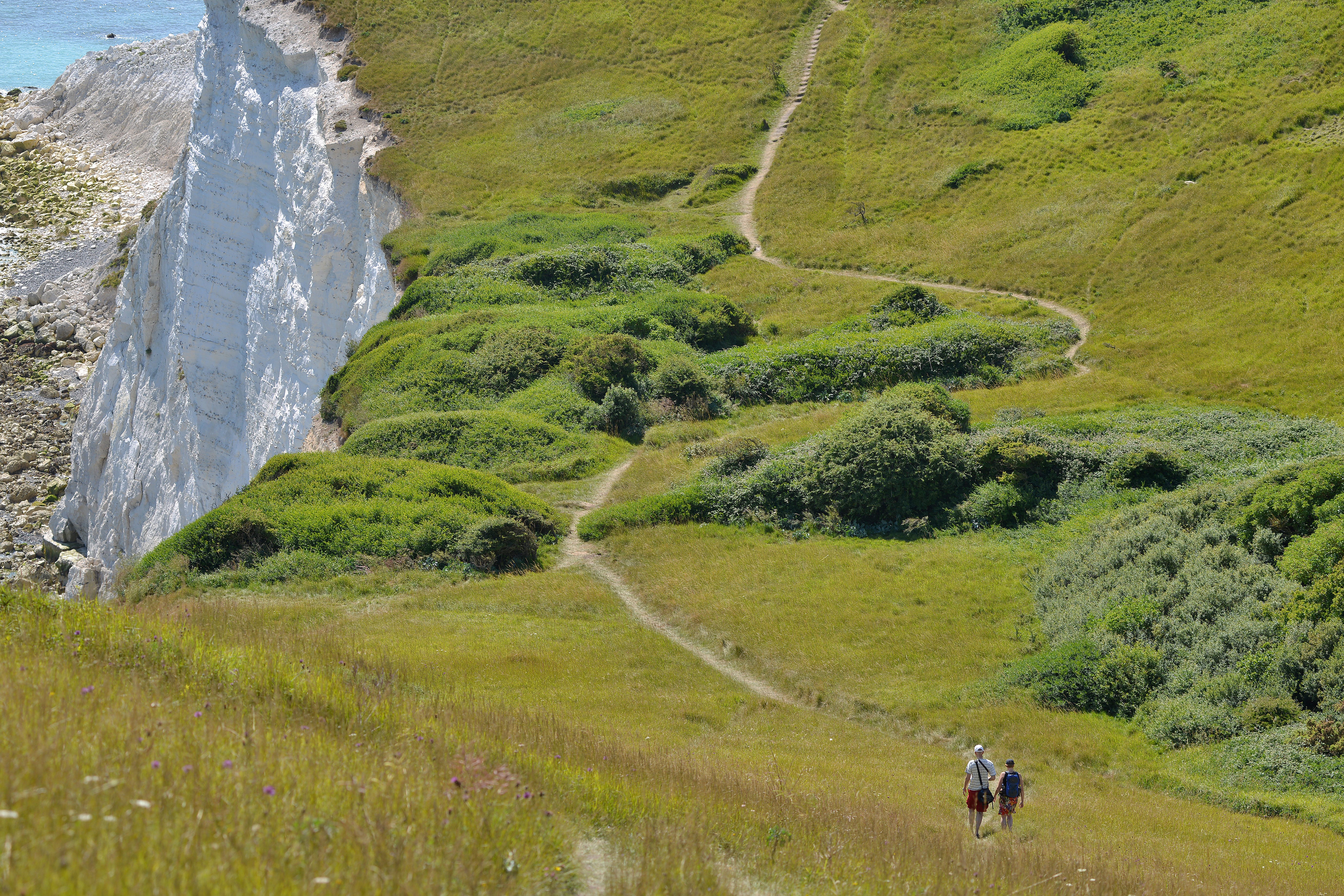 Clifftop walkers in Dover