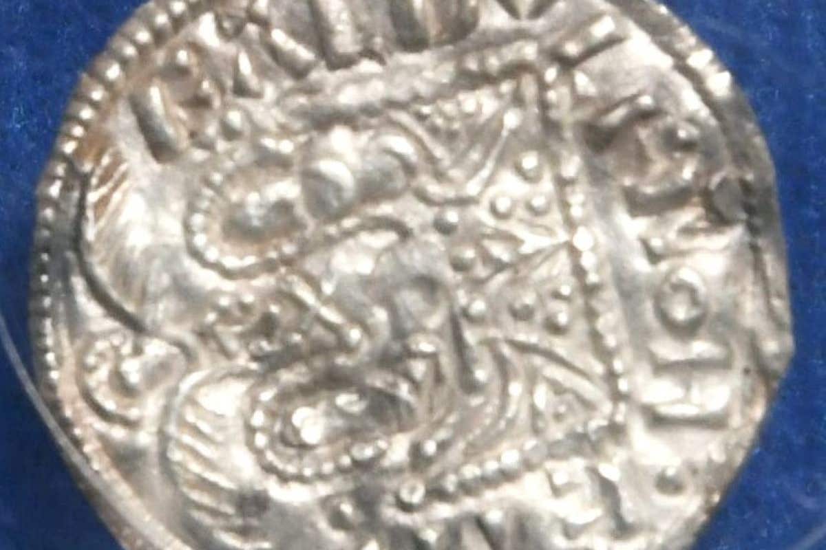 A rare two emperor coin that was among the 44 coins recovered in the police operation (Durham Police/PA)