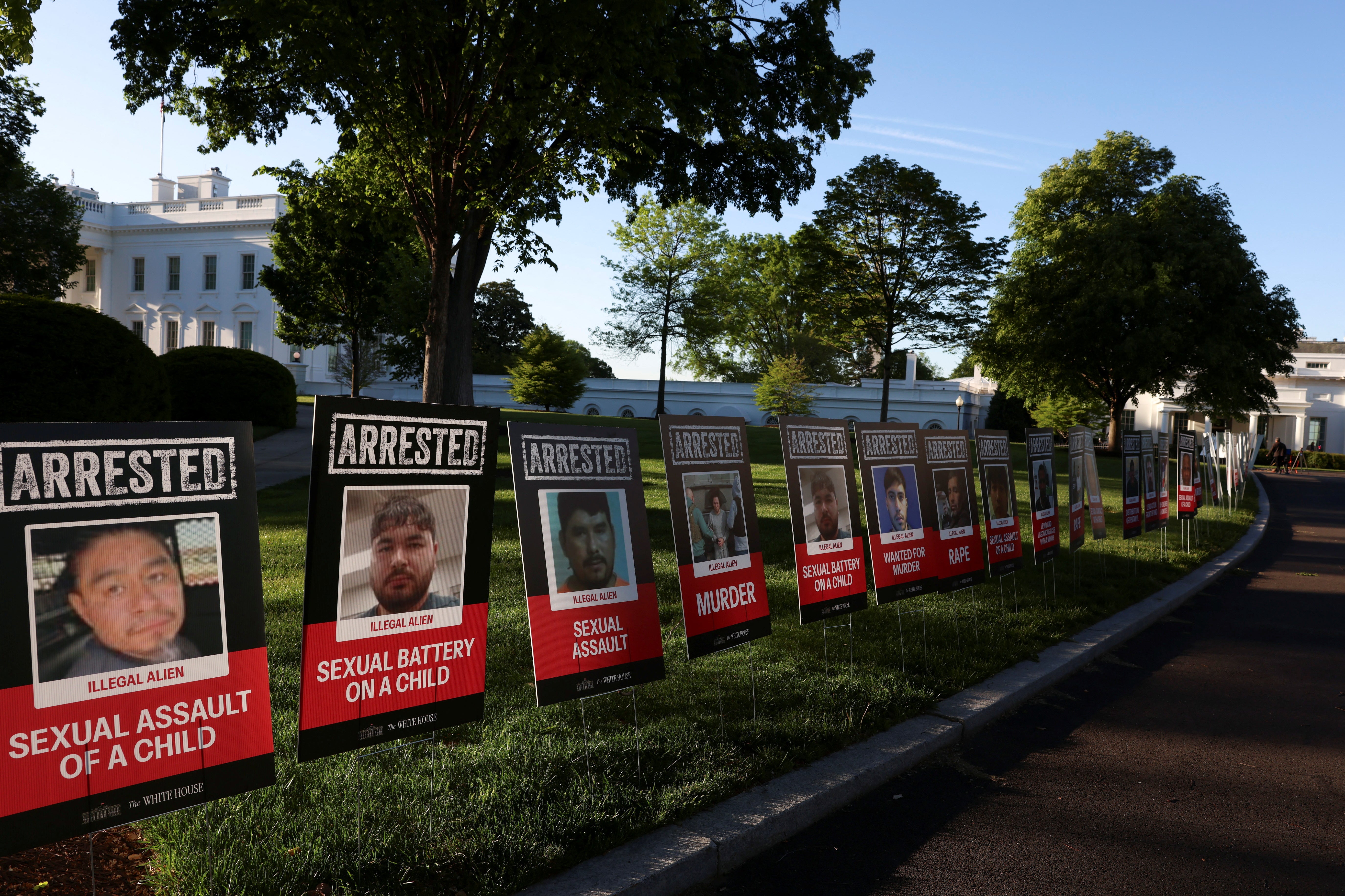 A White House official said the posters feature ‘some of the worst illegal immigrants and criminals the Trump administration has arrested’