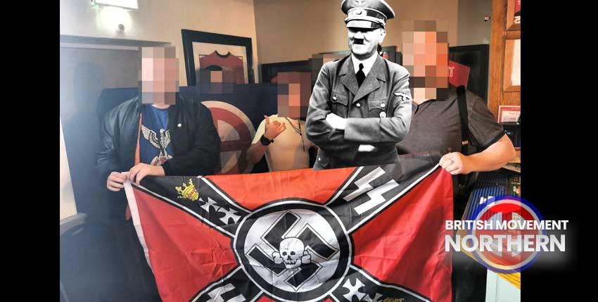Members of the north west branch of far-right extremists the British Movement gathered at the Duke of Edinburgh in Oldham