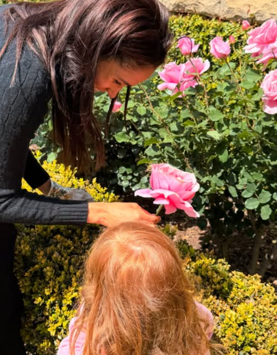 Meghan Markle picks flowers with her daughter Lilibet