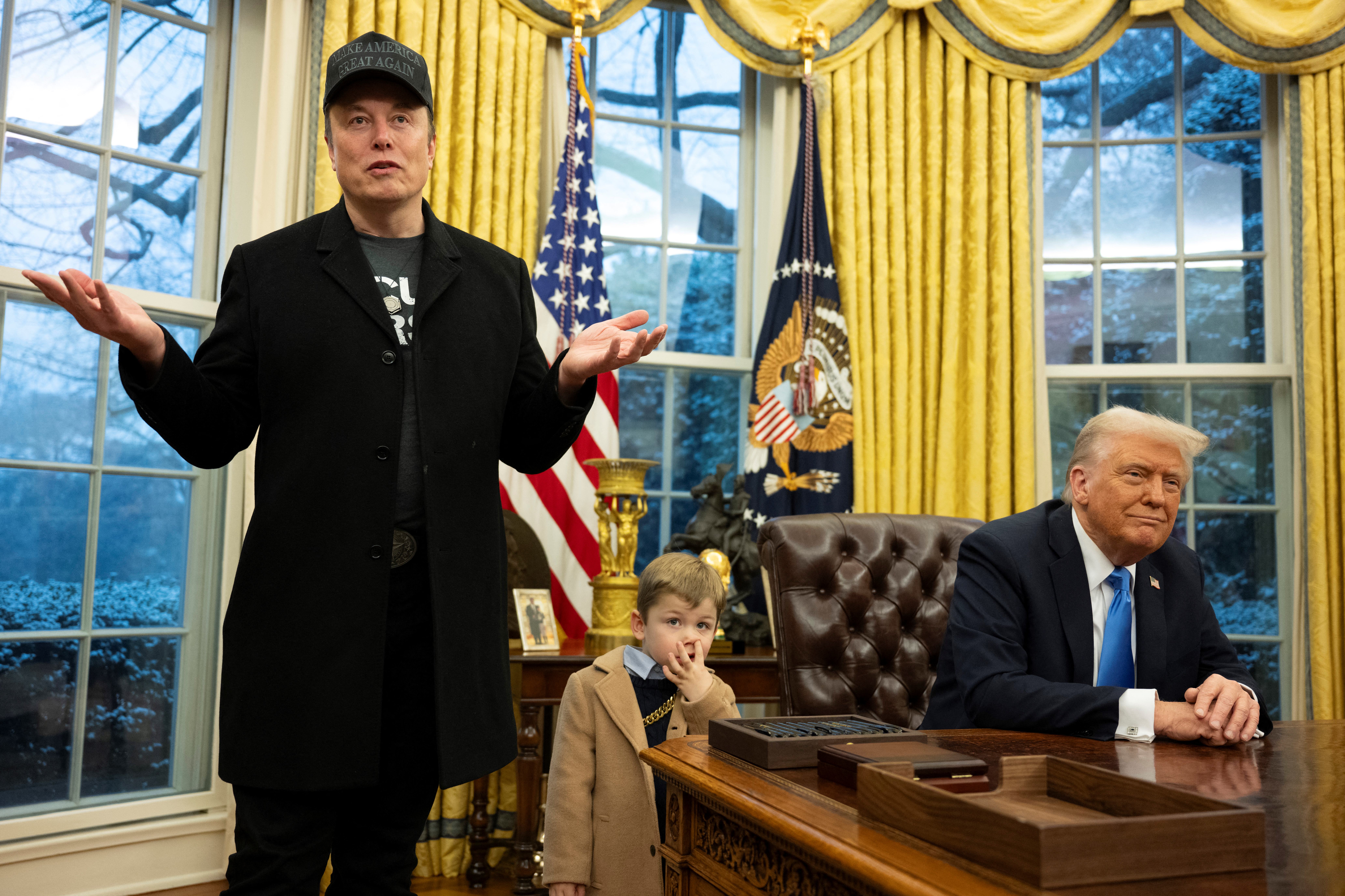 Terrible twosome: the president and Elon Musk in the Oval Office