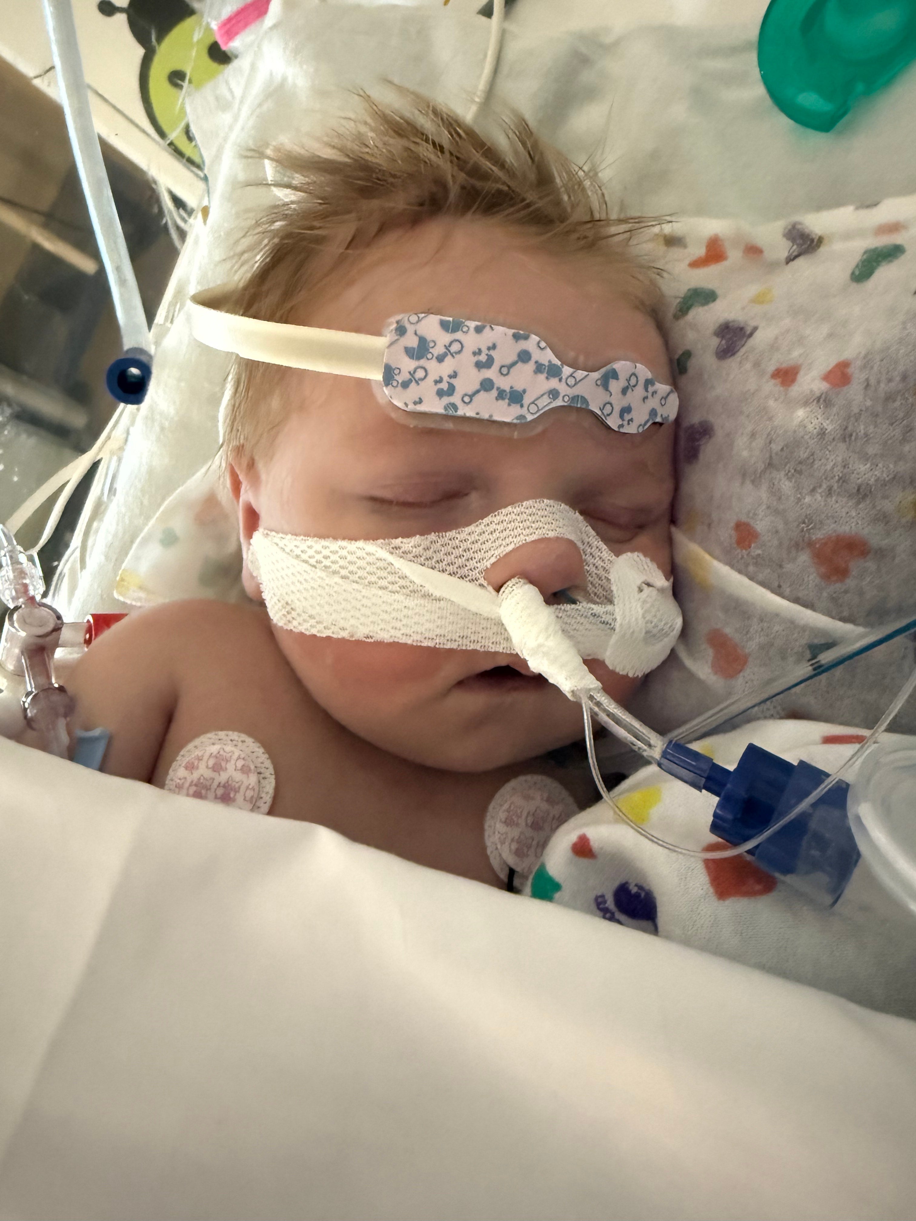 Cole Groth is expected to remain in the hospital for "at least a couple of months," according to his dad