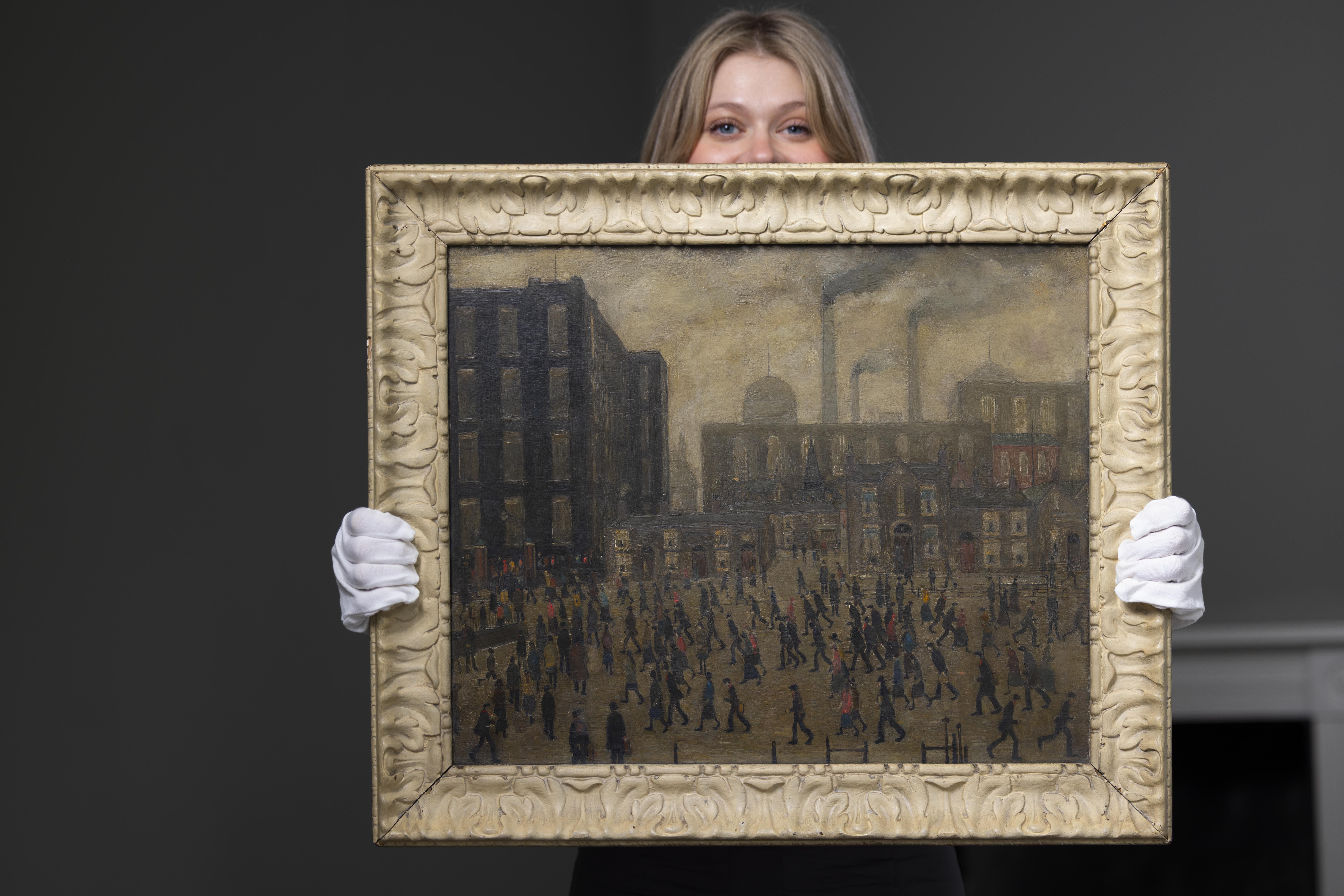Undated handout photo issued by Lyon and Turnbull of a rare painting by LS Lowry (David Parry/Lyon and Turnbull/PA)
