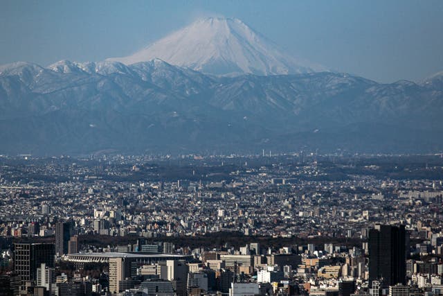 <p>Mount Fuji is viewed in Tokyo</p>